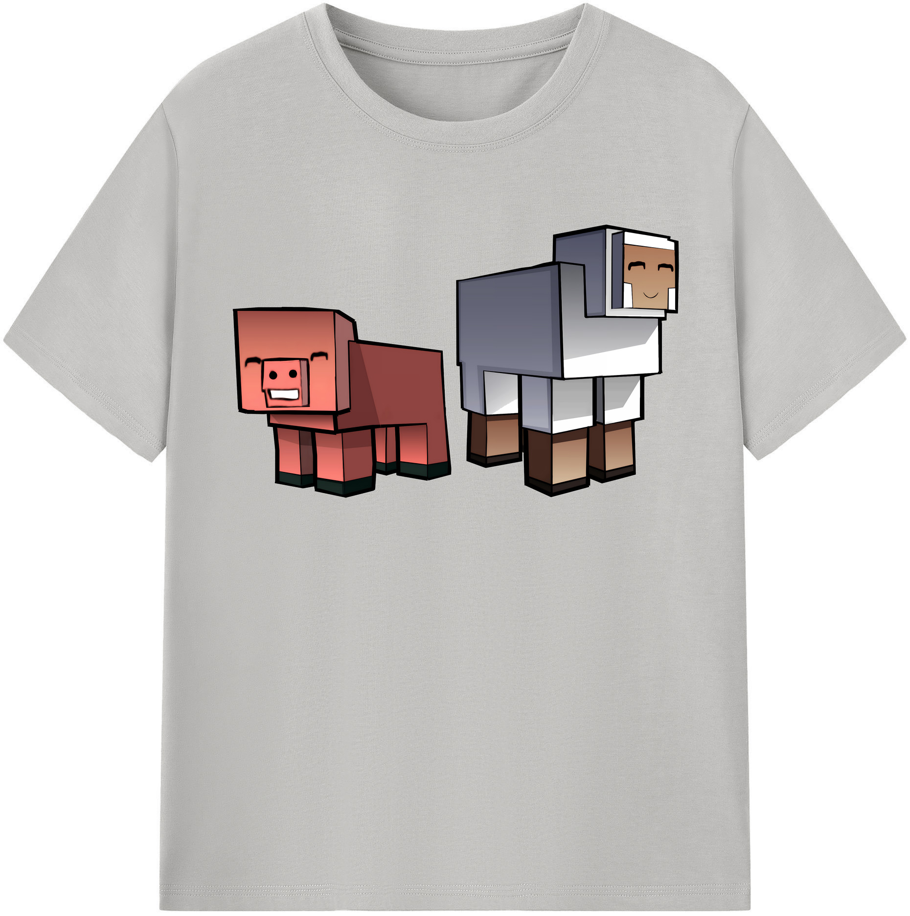 （画像用） マインクラフト ブロックの世界 Minecraft MC Block world レディースカジュアルプリントTシャツ（綿100％）