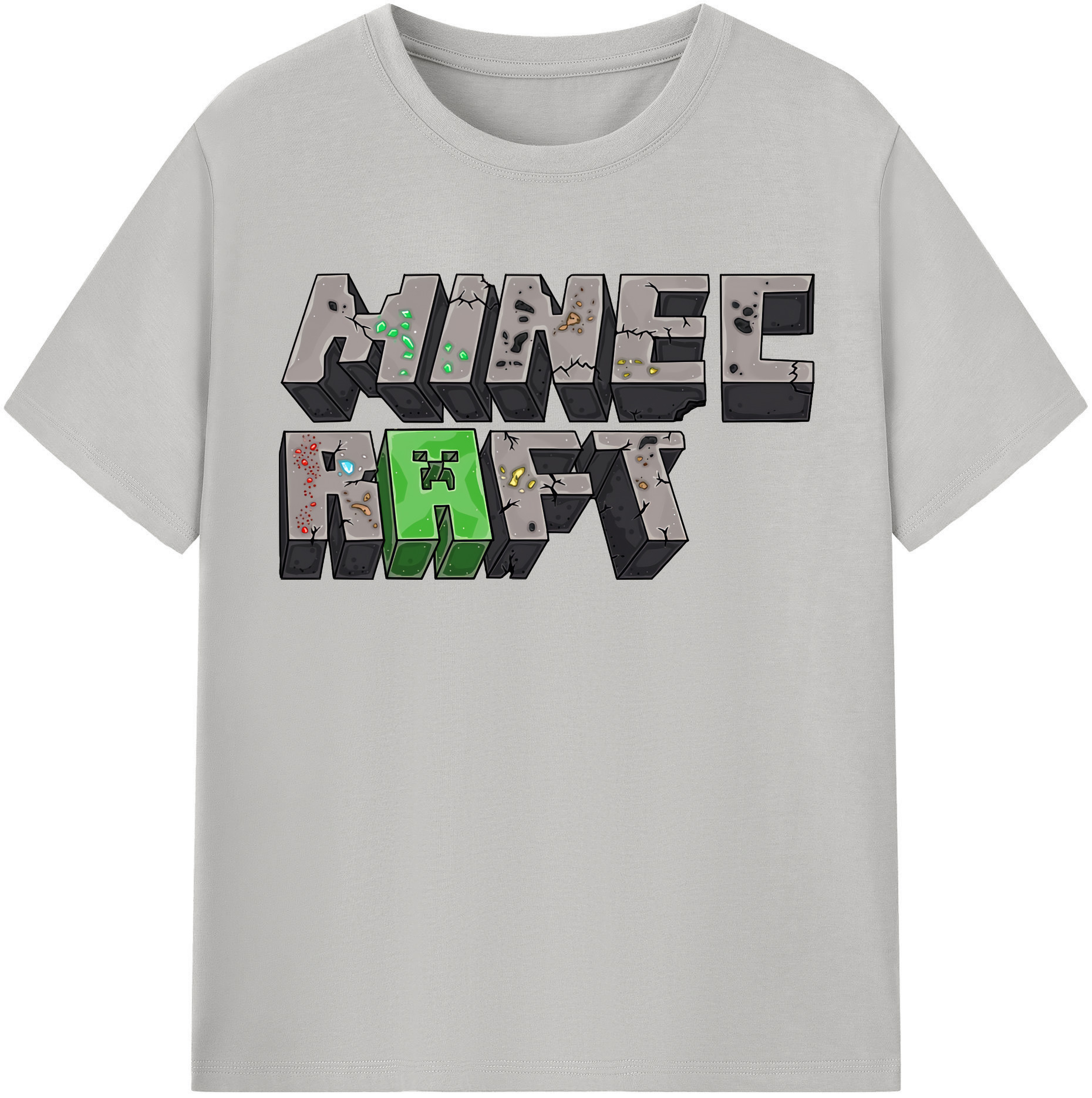 （画像用） マインクラフト ブロックの世界 Minecraft MC Block world レディースカジュアルプリントTシャツ（綿100％）