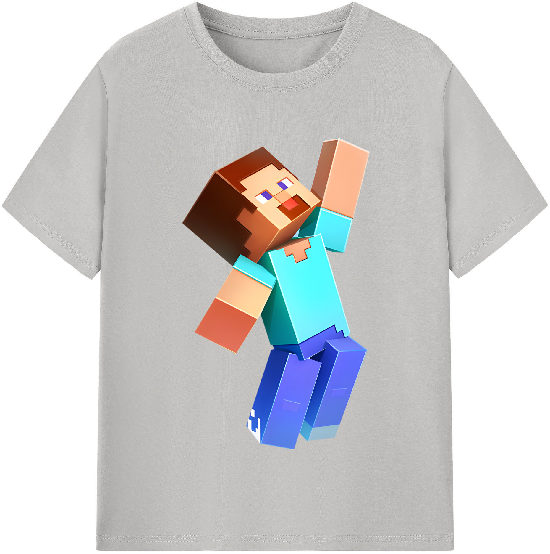 （画像用） マインクラフト ブロックの世界 Minecraft MC Block world レディースカジュアルプリントTシャツ（綿100％）