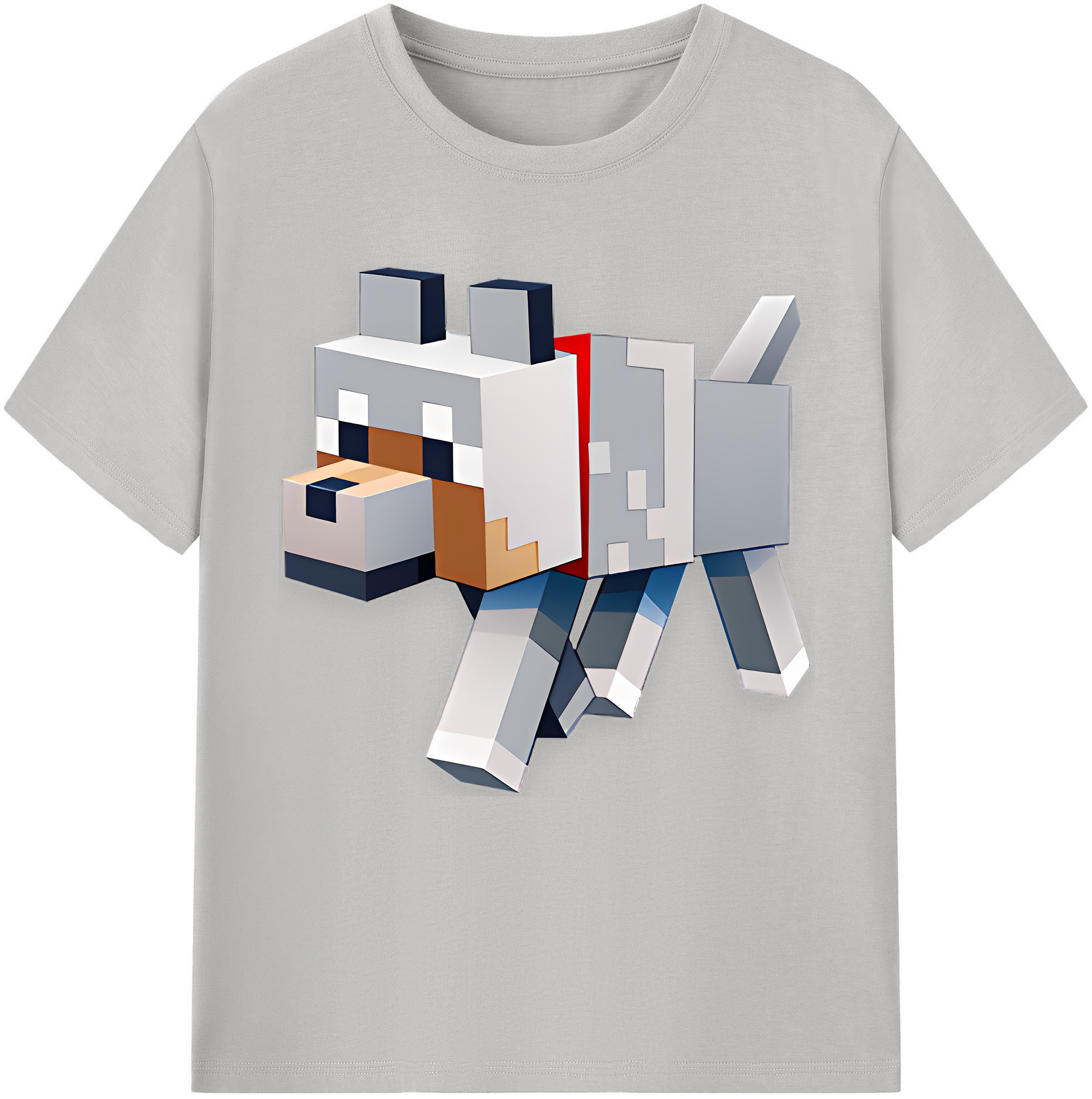 （画像用） マインクラフト ブロックの世界 Minecraft MC Block world レディースカジュアルプリントTシャツ（綿100％）