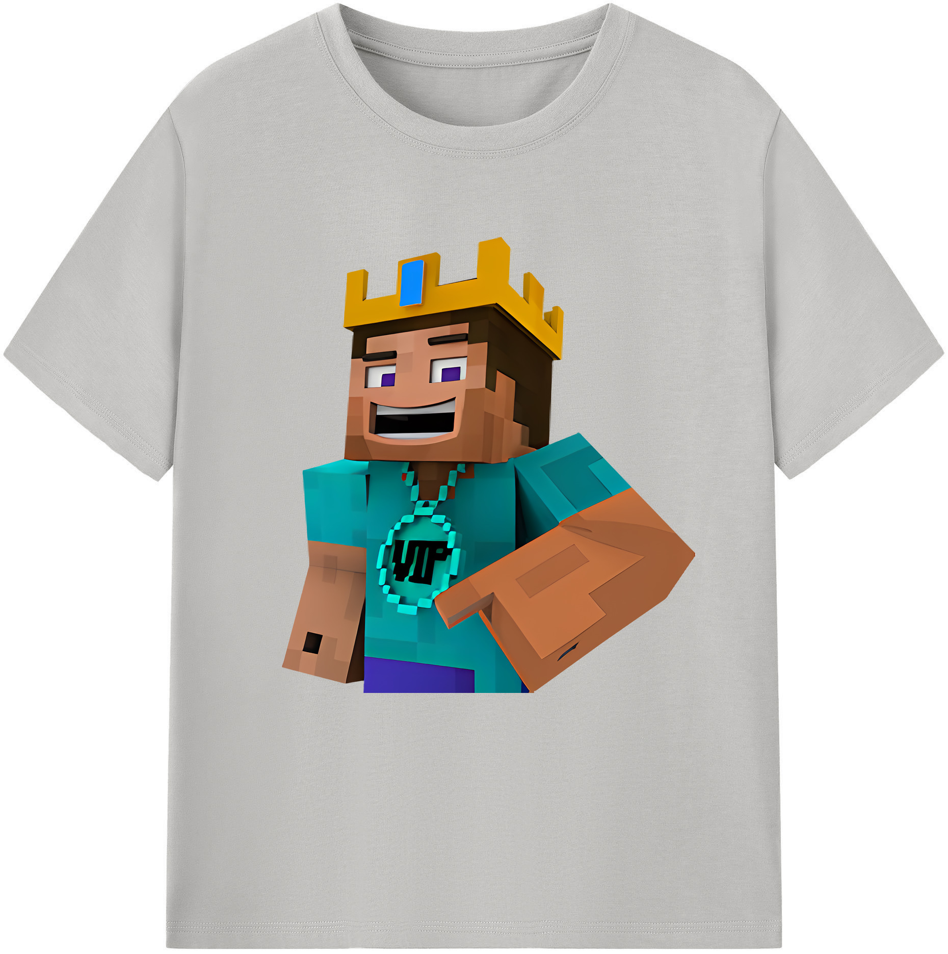 （画像用） マインクラフト ブロックの世界 Minecraft MC Block world レディースカジュアルプリントTシャツ（綿100％）