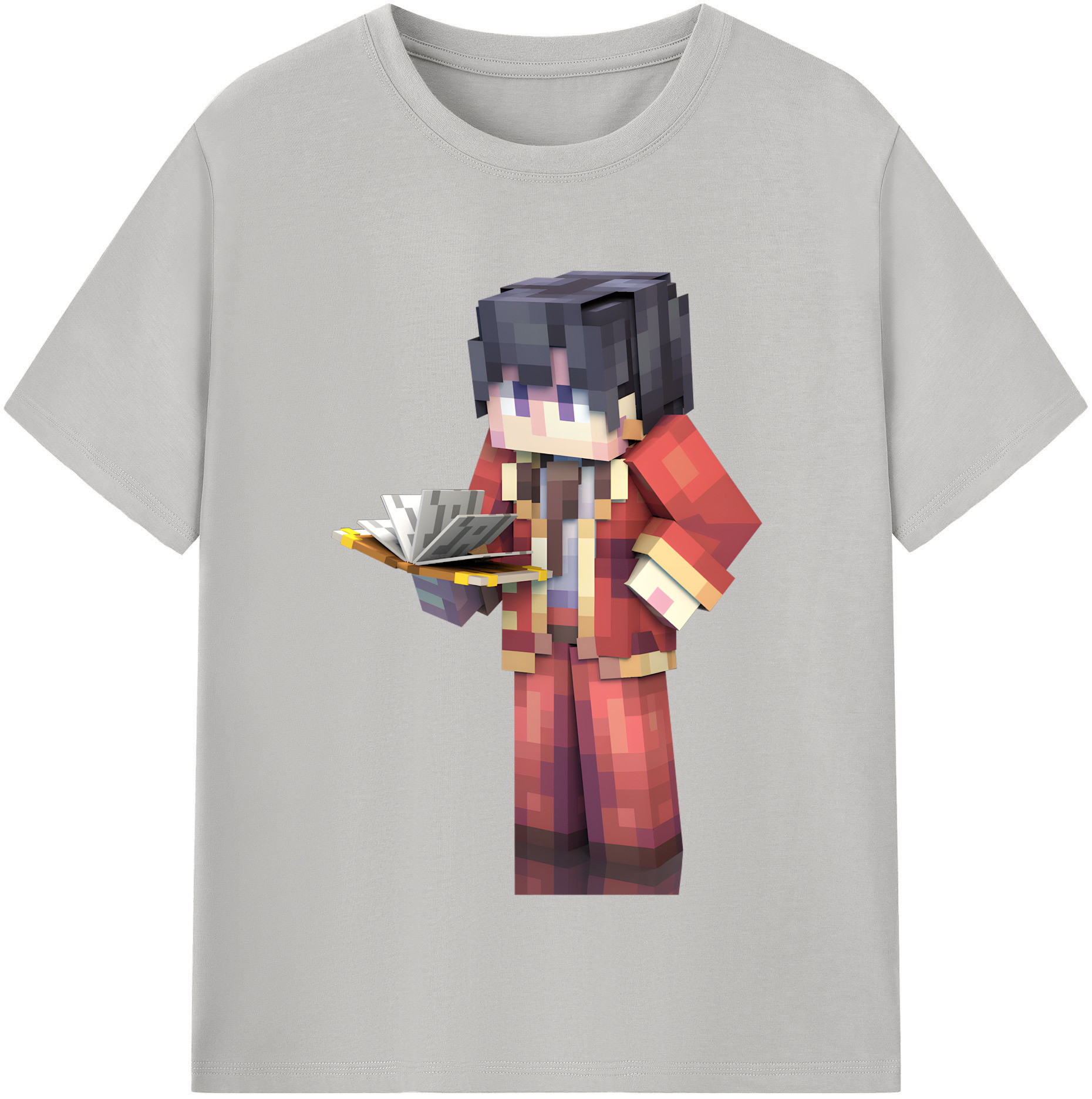 （画像用） マインクラフト ブロックの世界 Minecraft MC Block world レディースカジュアルプリントTシャツ（綿100％）