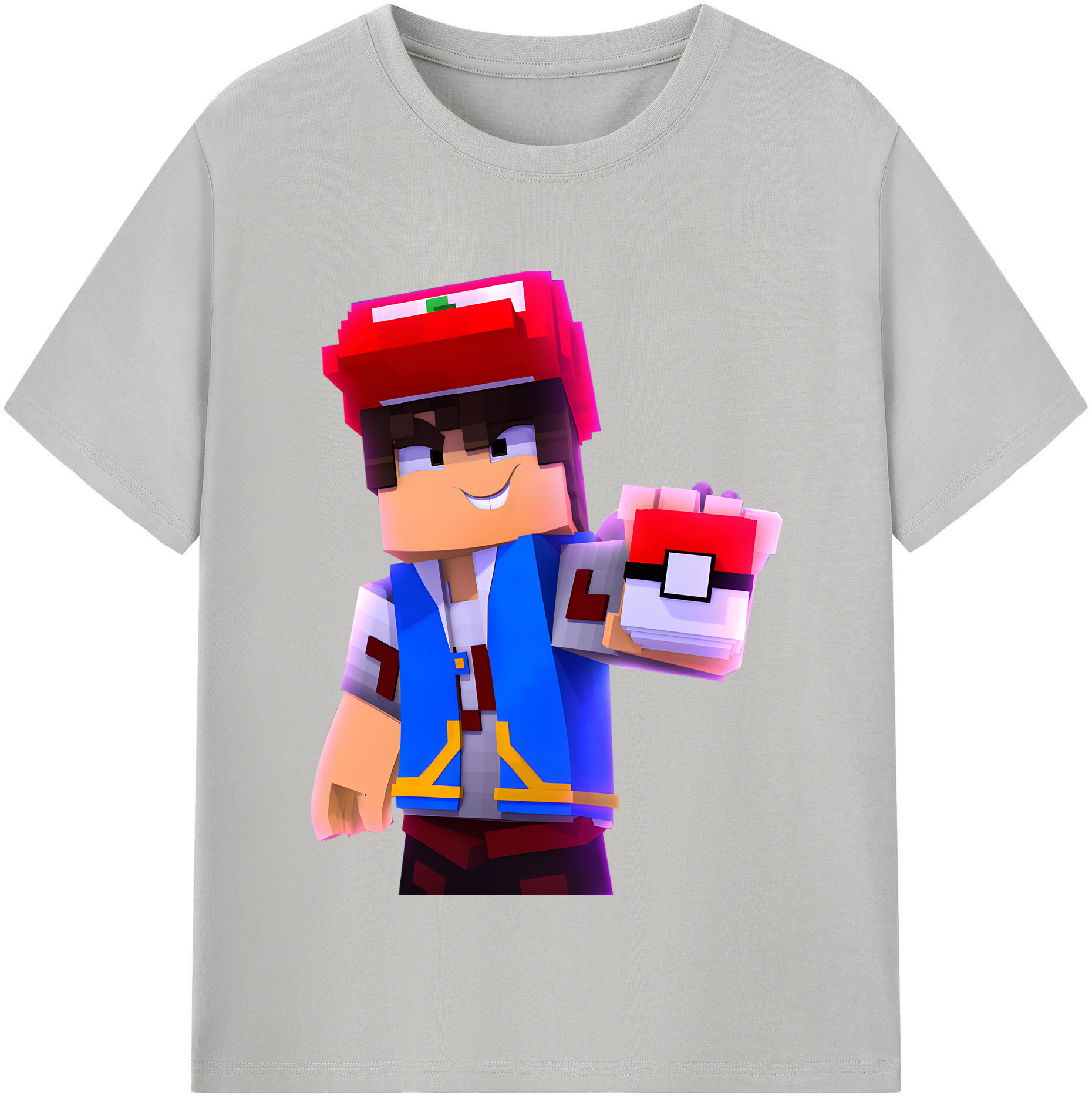 （画像用） マインクラフト ブロックの世界 Minecraft MC Block world レディースカジュアルプリントTシャツ（綿100％）