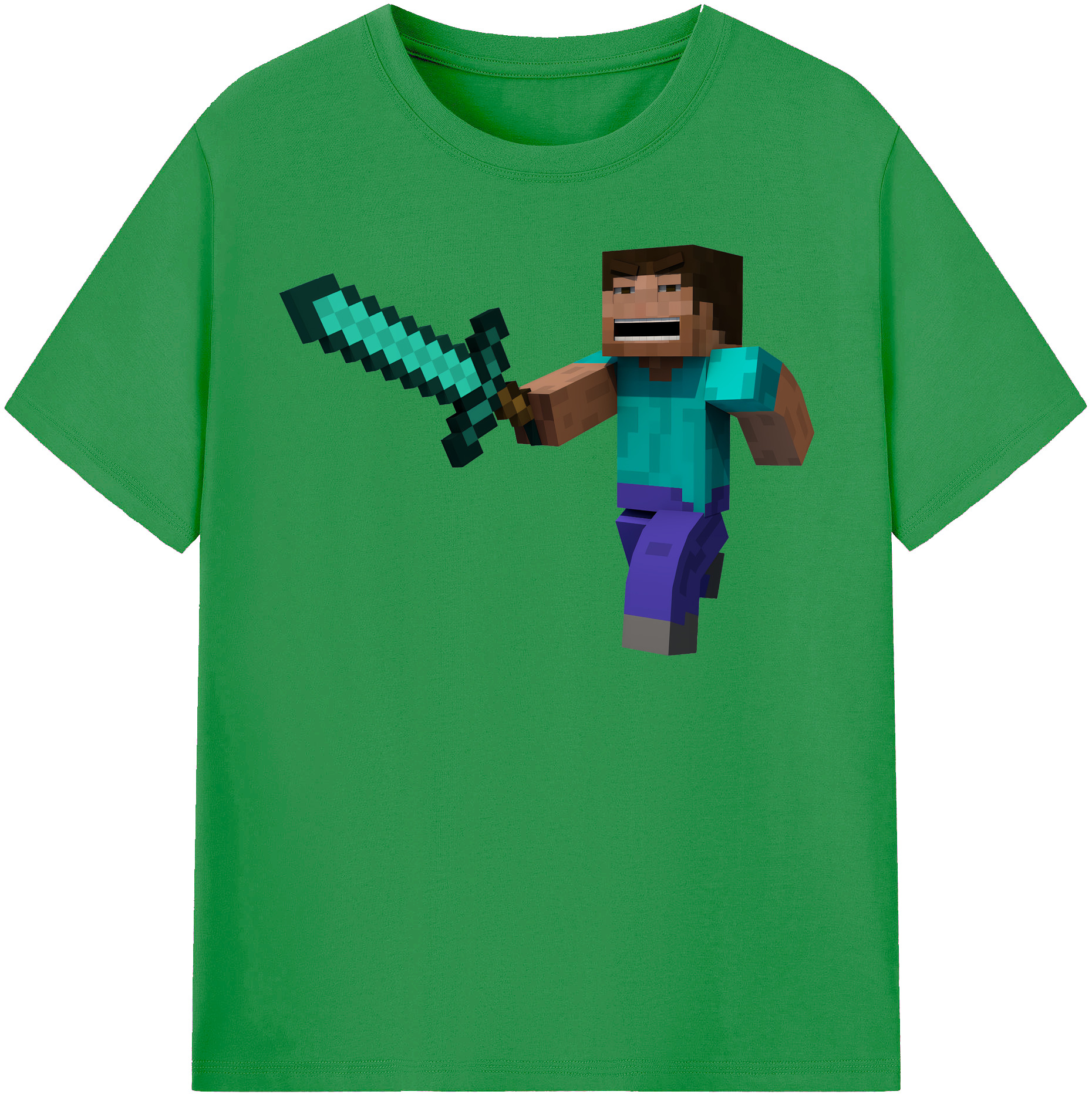 （画像用） マインクラフト ブロックの世界 Minecraft MC Block world レディースカジュアルプリントTシャツ（綿100％）