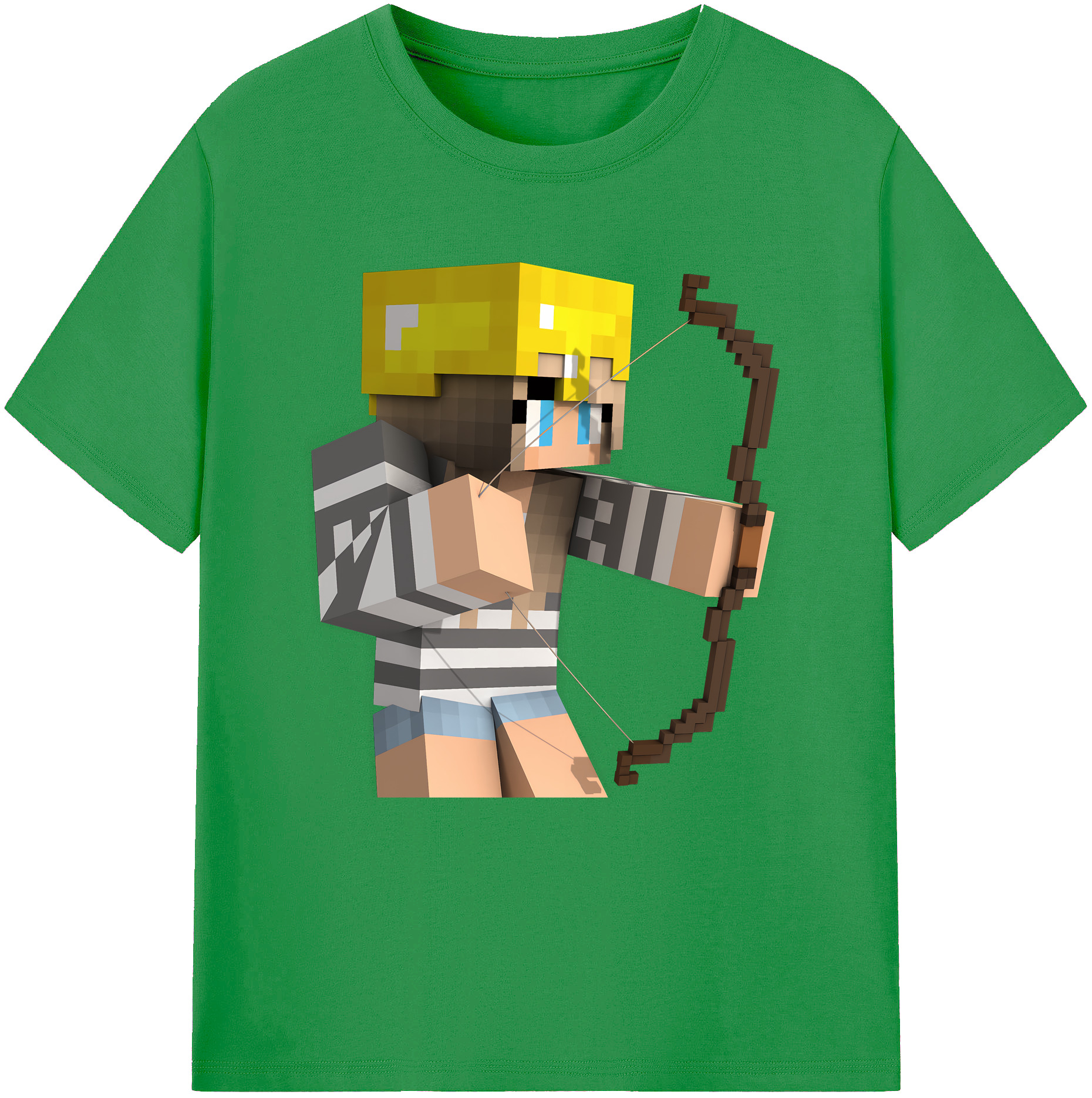 （画像用） マインクラフト ブロックの世界 Minecraft MC Block world レディースカジュアルプリントTシャツ（綿100％）