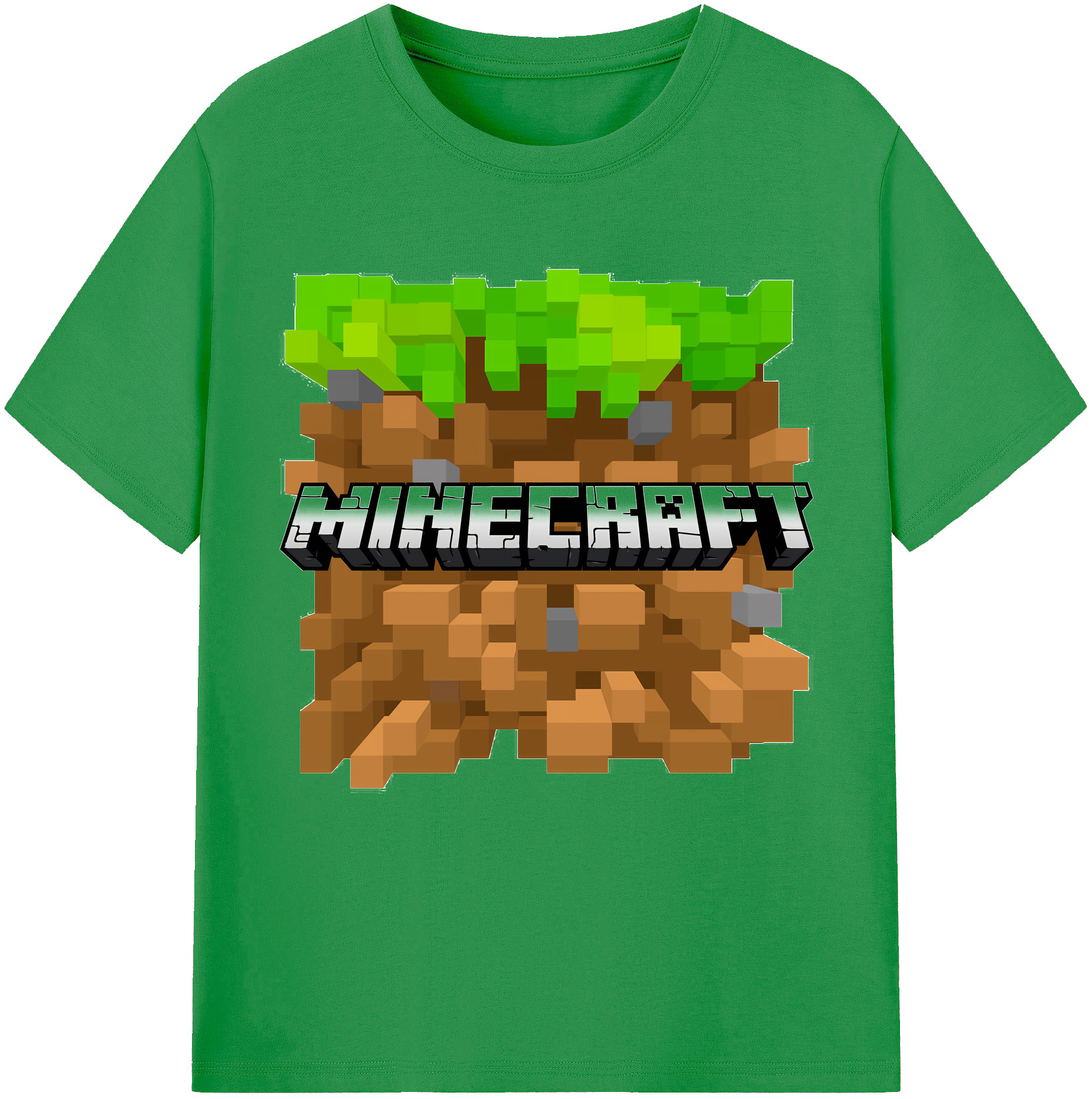 （画像用） マインクラフト ブロックの世界 Minecraft MC Block world レディースカジュアルプリントTシャツ（綿100％）