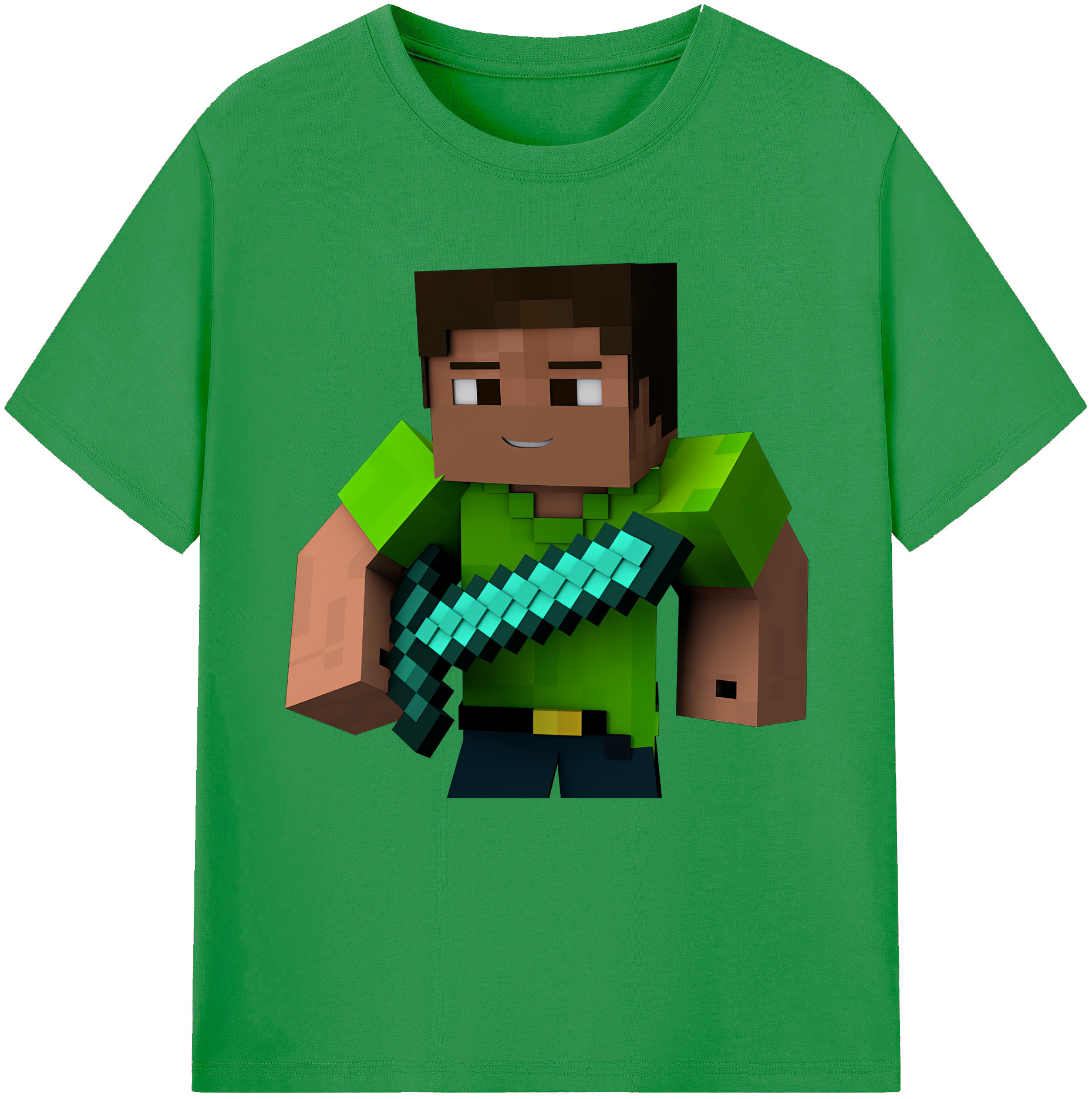 （画像用） マインクラフト ブロックの世界 Minecraft MC Block world レディースカジュアルプリントTシャツ（綿100％）
