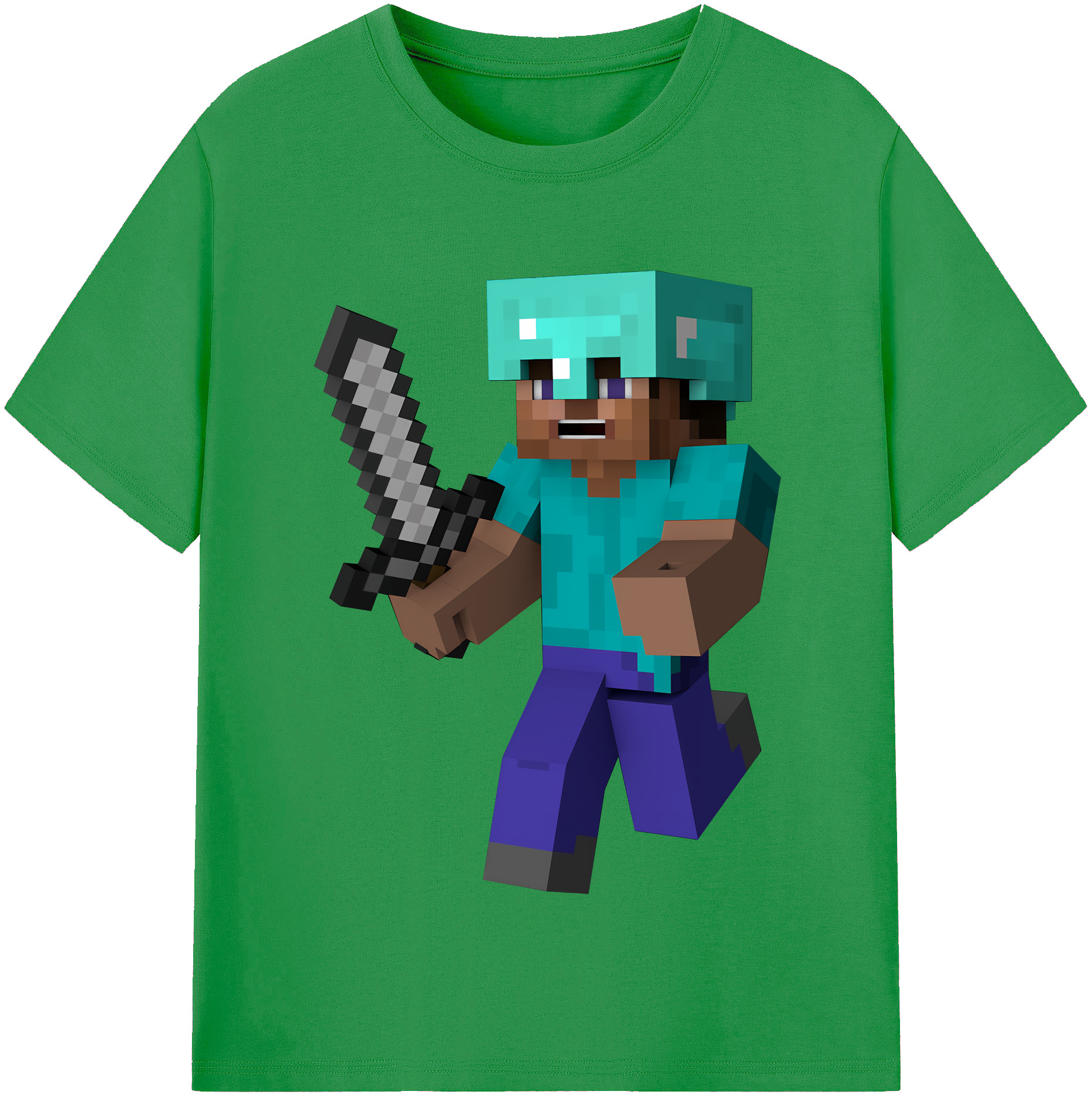 （画像用） マインクラフト ブロックの世界 Minecraft MC Block world レディースカジュアルプリントTシャツ（綿100％）