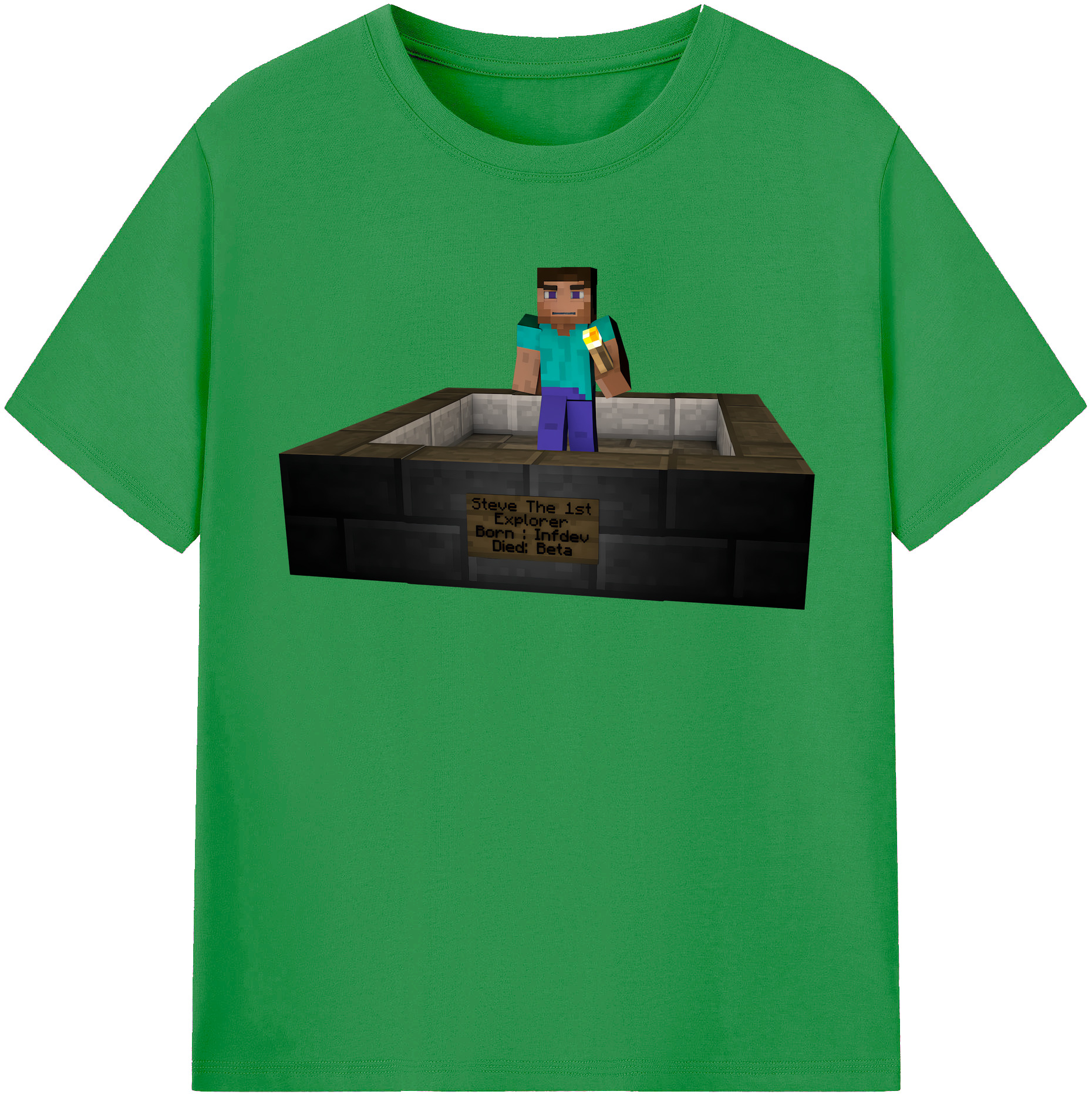 （画像用） マインクラフト ブロックの世界 Minecraft MC Block world レディースカジュアルプリントTシャツ（綿100％）