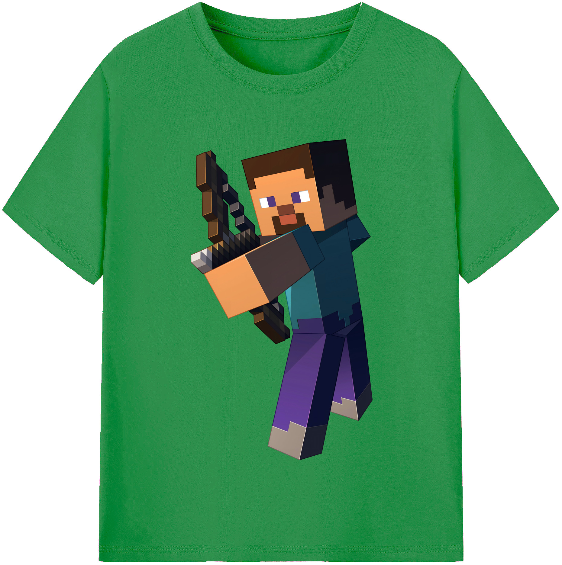 （画像用） マインクラフト ブロックの世界 Minecraft MC Block world レディースカジュアルプリントTシャツ（綿100％）