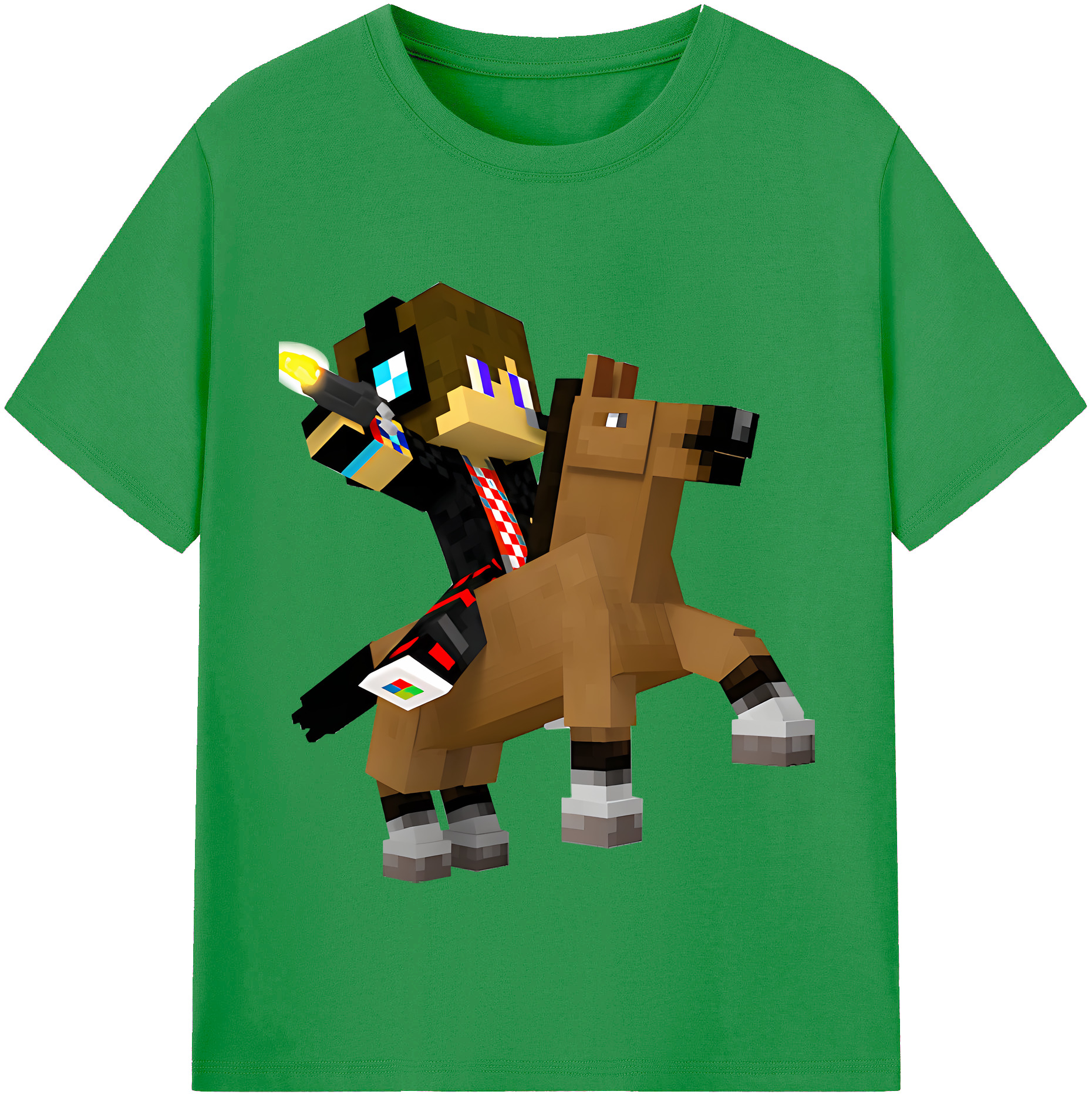 （画像用） マインクラフト ブロックの世界 Minecraft MC Block world レディースカジュアルプリントTシャツ（綿100％）