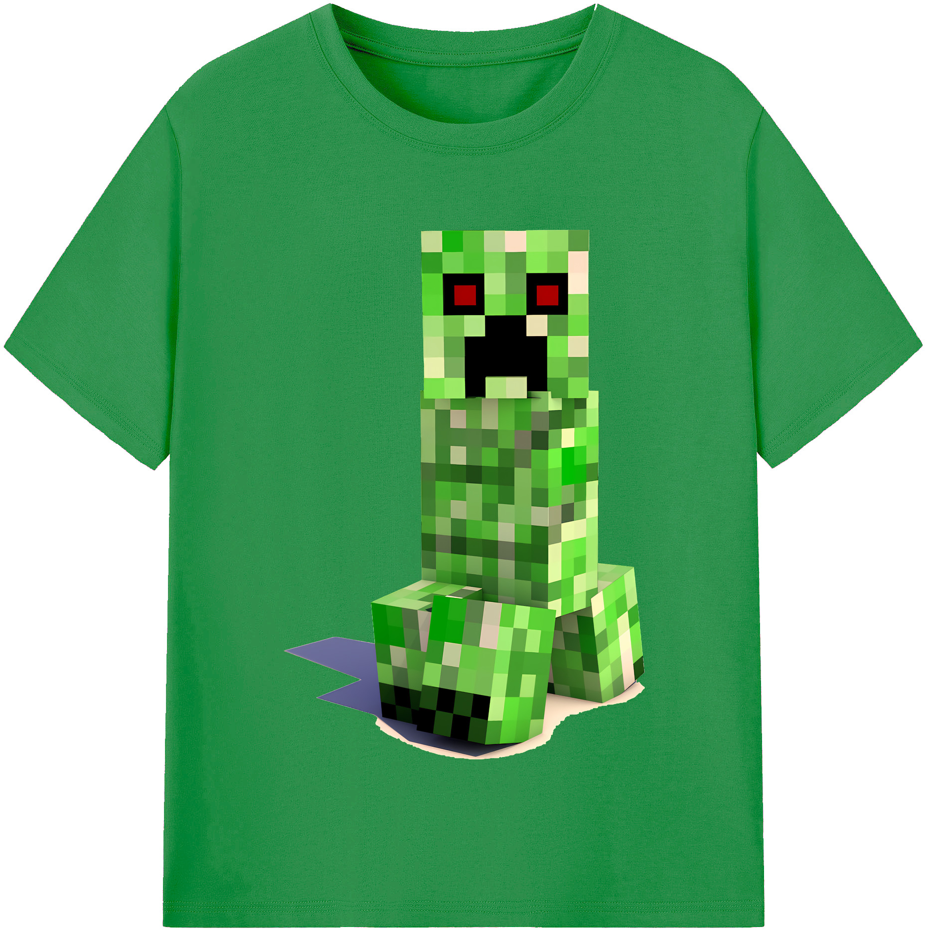 （画像用） マインクラフト ブロックの世界 Minecraft MC Block world レディースカジュアルプリントTシャツ（綿100％）
