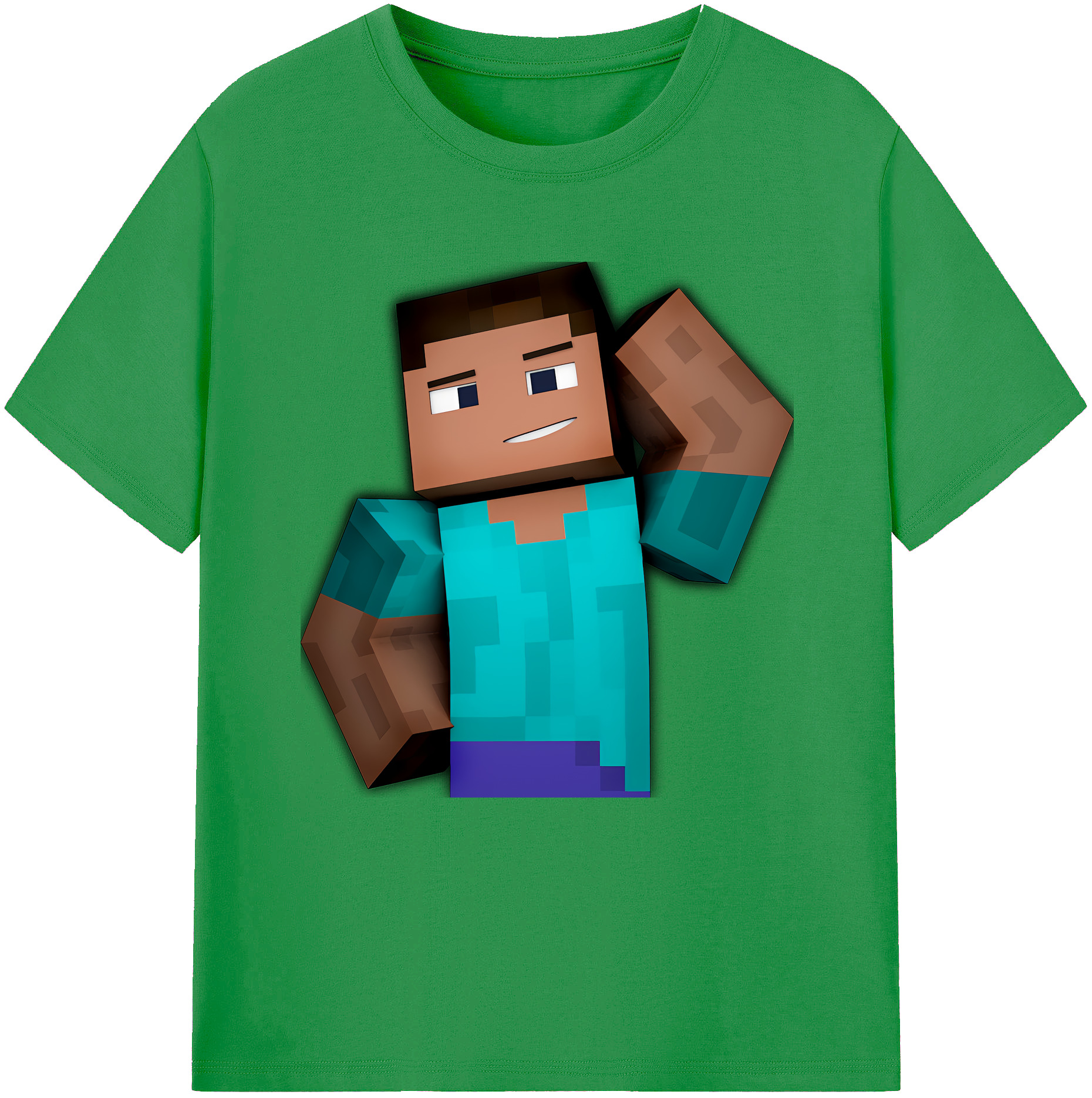 （画像用） マインクラフト ブロックの世界 Minecraft MC Block world レディースカジュアルプリントTシャツ（綿100％）