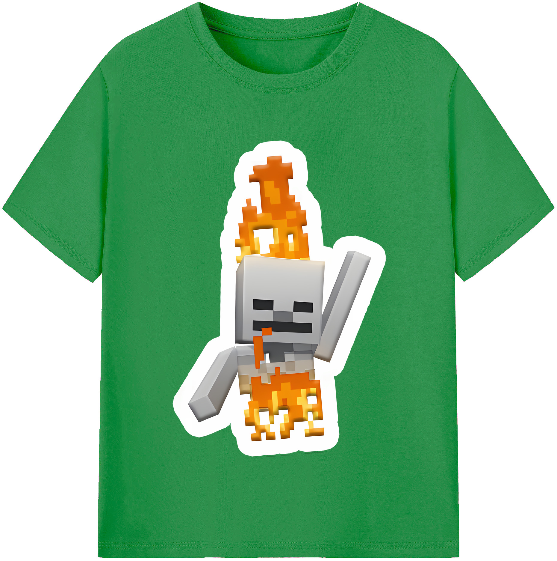 （画像用） マインクラフト ブロックの世界 Minecraft MC Block world レディースカジュアルプリントTシャツ（綿100％）