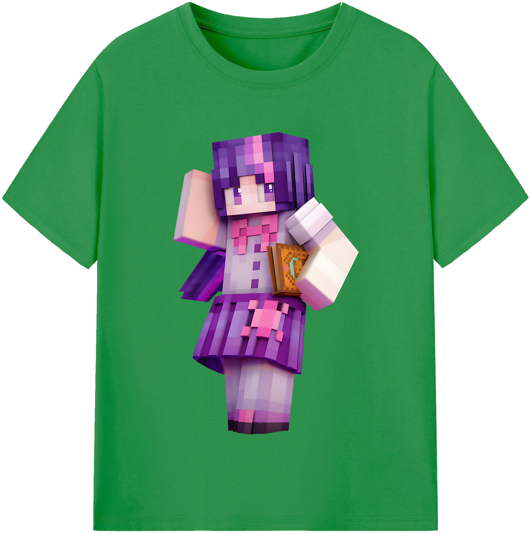 （画像用） マインクラフト ブロックの世界 Minecraft MC Block world レディースカジュアルプリントTシャツ（綿100％）