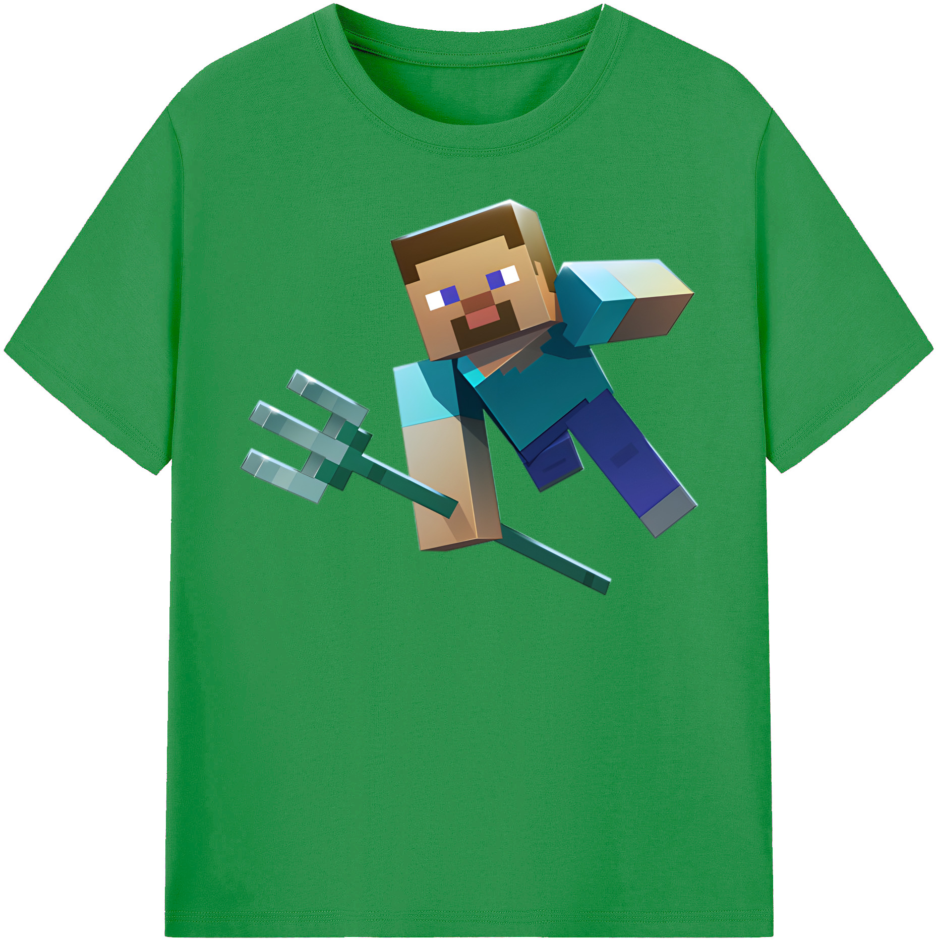 （画像用） マインクラフト ブロックの世界 Minecraft MC Block world レディースカジュアルプリントTシャツ（綿100％）