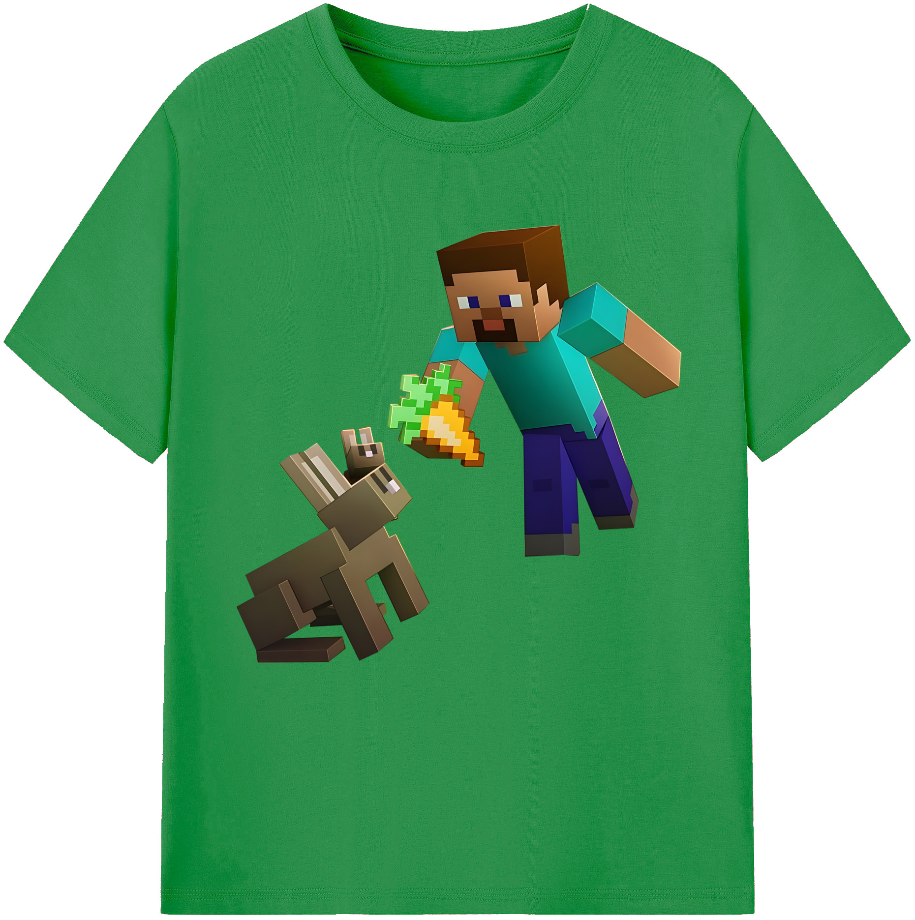 （画像用） マインクラフト ブロックの世界 Minecraft MC Block world レディースカジュアルプリントTシャツ（綿100％）