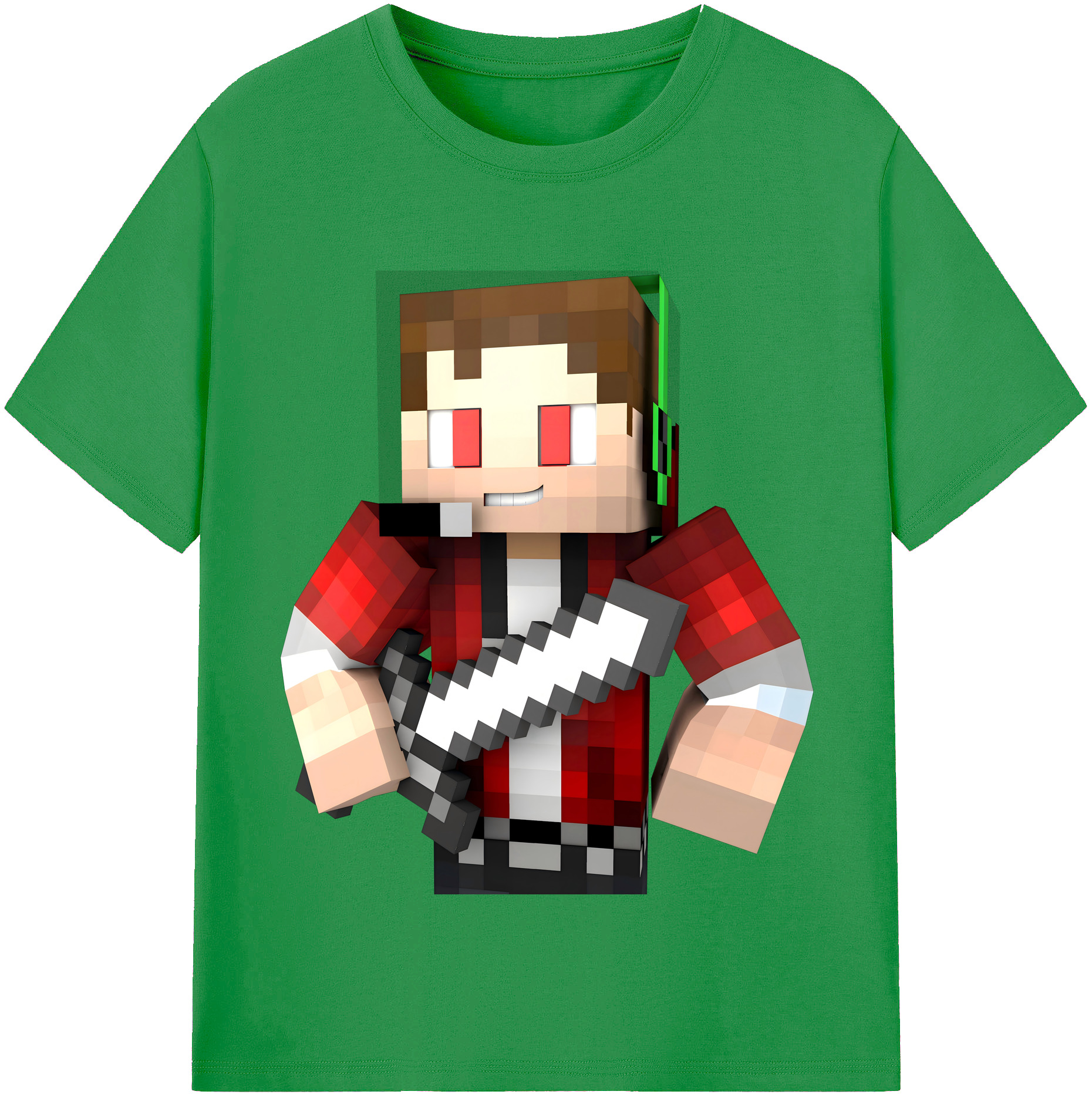 （画像用） マインクラフト ブロックの世界 Minecraft MC Block world レディースカジュアルプリントTシャツ（綿100％）