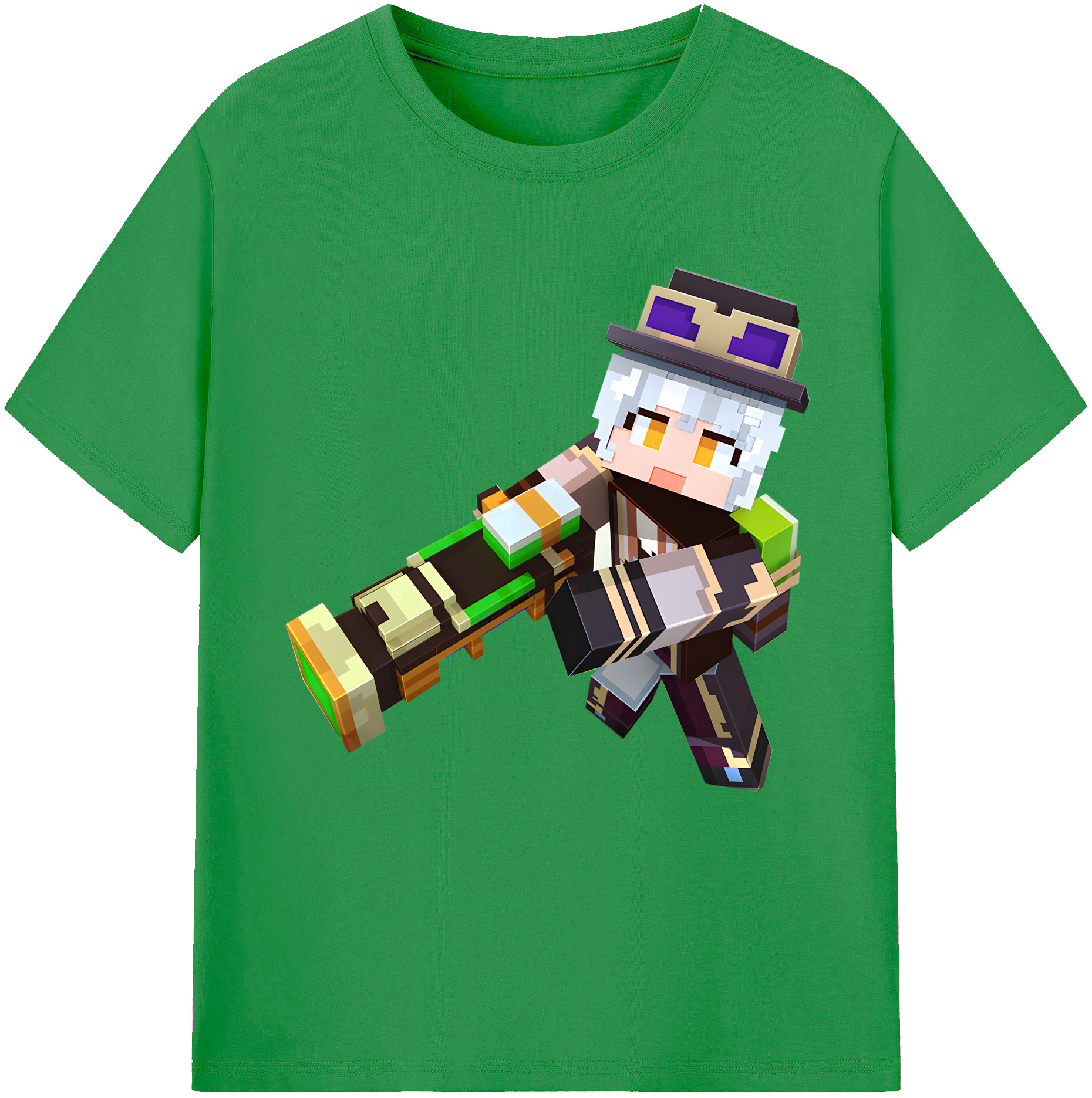 （画像用） マインクラフト ブロックの世界 Minecraft MC Block world レディースカジュアルプリントTシャツ（綿100％）