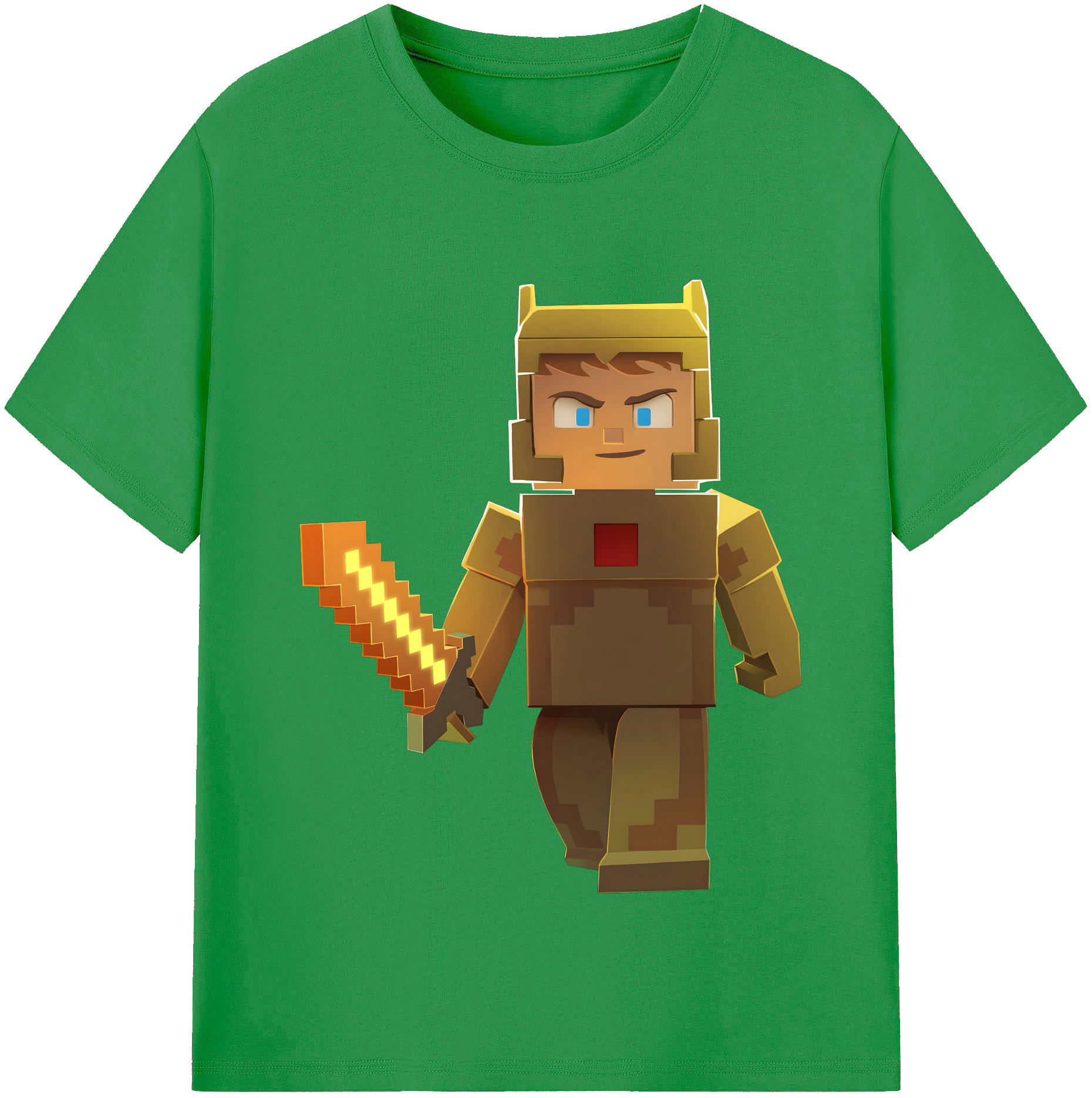 （画像用） マインクラフト ブロックの世界 Minecraft MC Block world レディースカジュアルプリントTシャツ（綿100％）