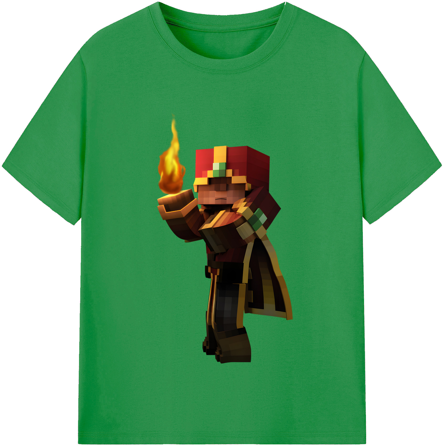 （画像用） マインクラフト ブロックの世界 Minecraft MC Block world レディースカジュアルプリントTシャツ（綿100％）