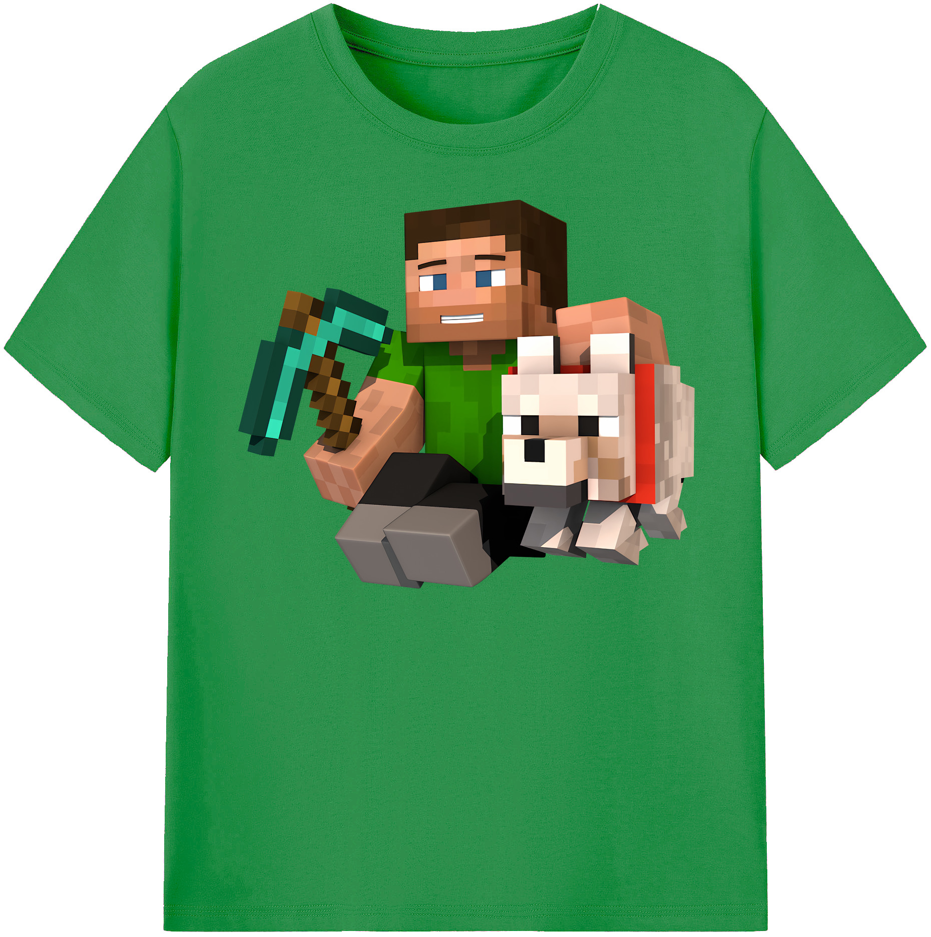 （画像用） マインクラフト ブロックの世界 Minecraft MC Block world レディースカジュアルプリントTシャツ（綿100％）
