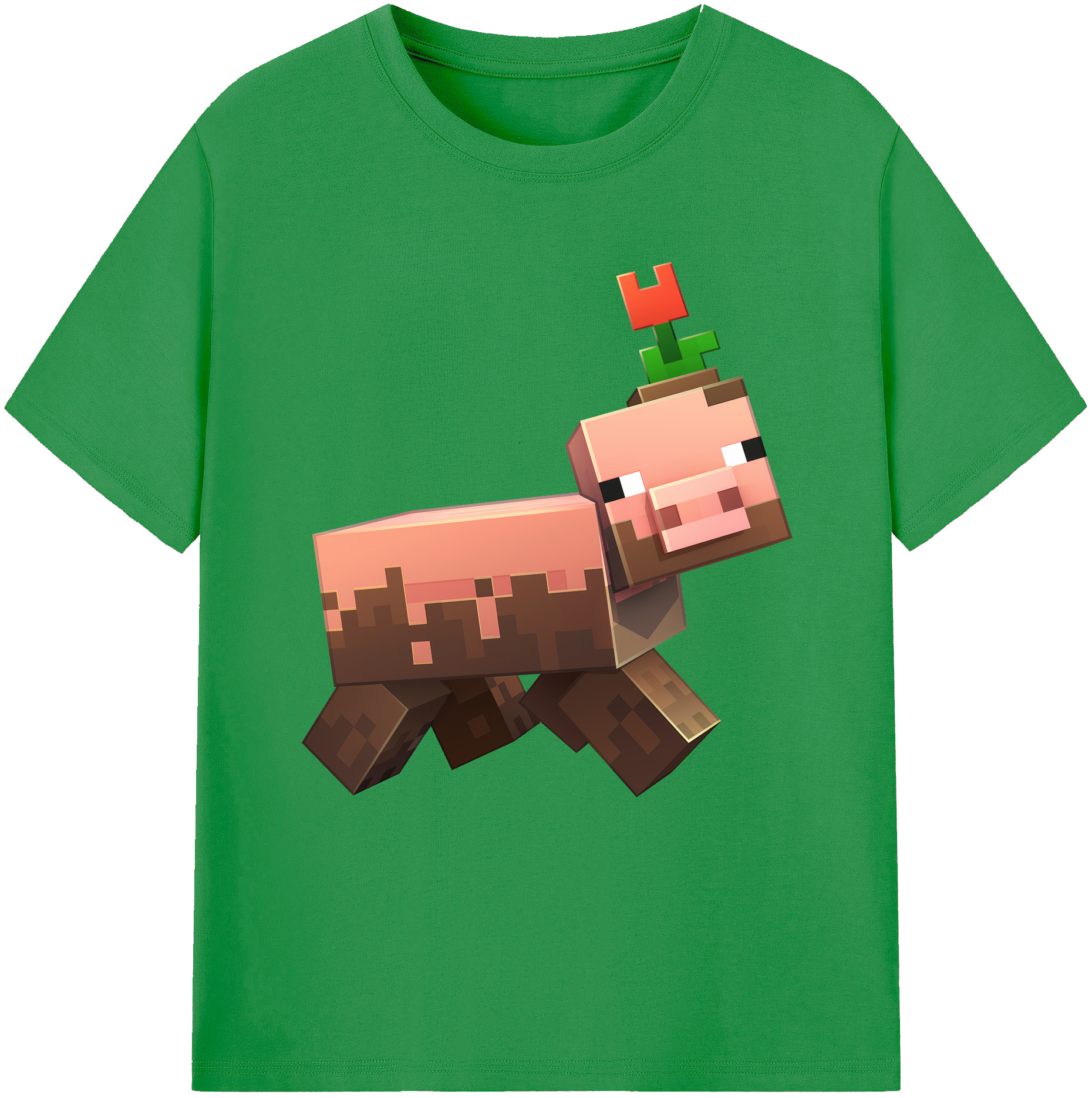 （画像用） マインクラフト ブロックの世界 Minecraft MC Block world レディースカジュアルプリントTシャツ（綿100％）