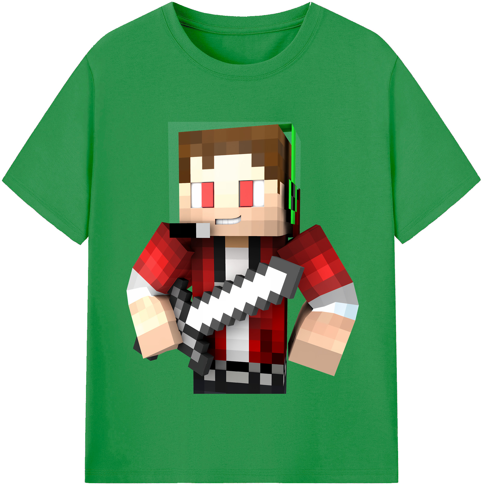 （画像用） マインクラフト ブロックの世界 Minecraft MC Block world レディースカジュアルプリントTシャツ（綿100％）