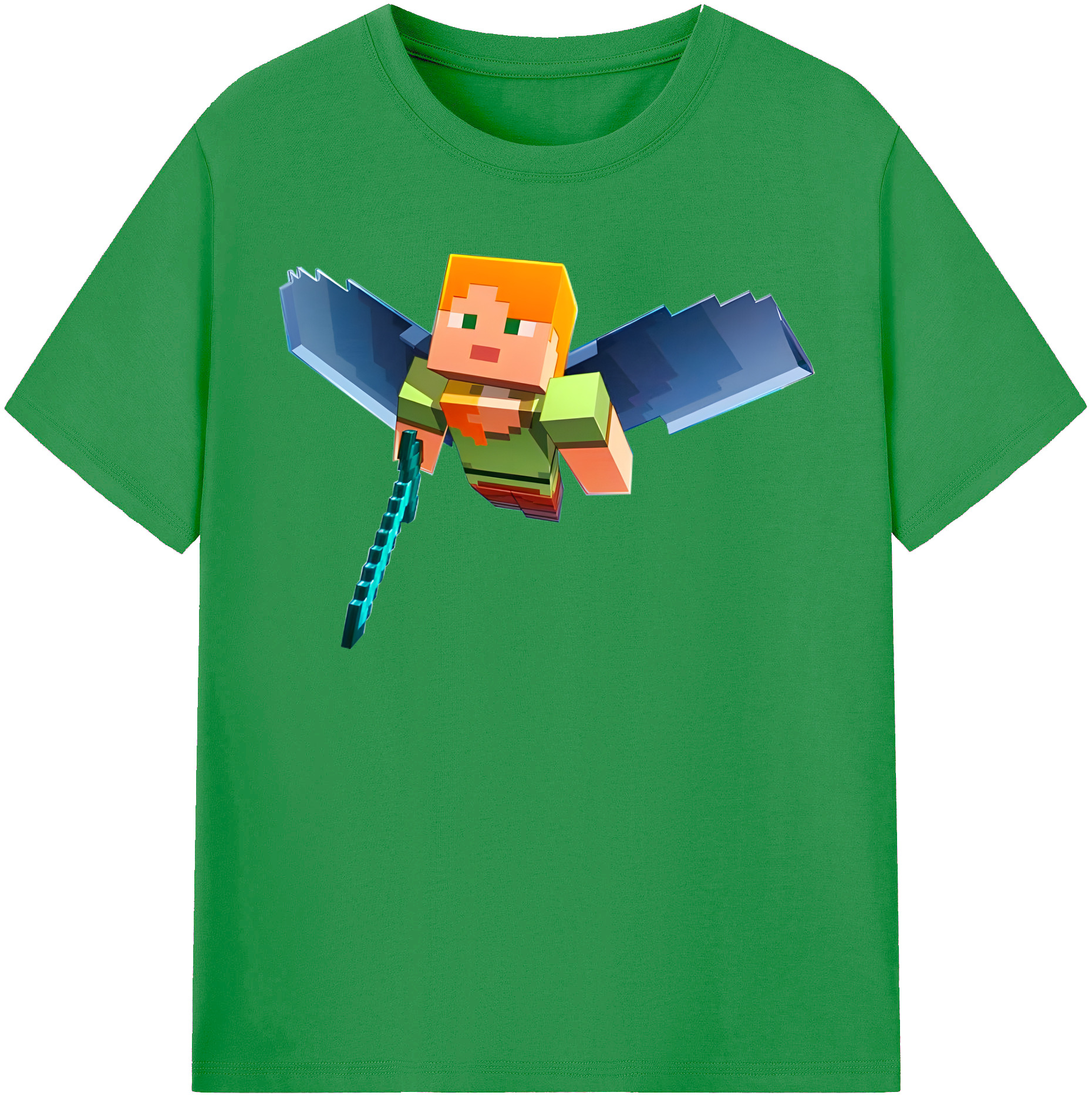 （画像用） マインクラフト ブロックの世界 Minecraft MC Block world レディースカジュアルプリントTシャツ（綿100％）