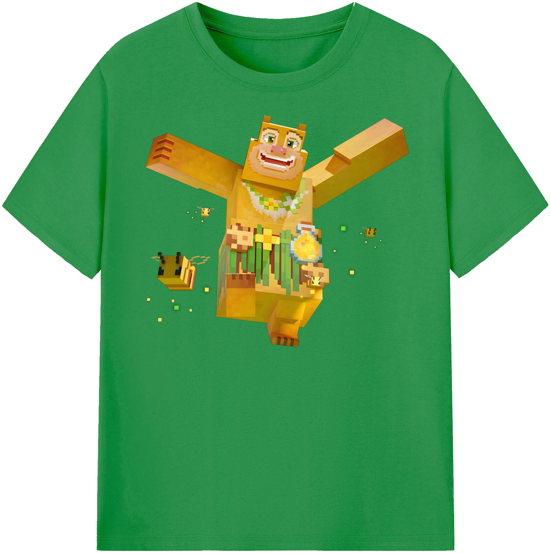 （画像用） マインクラフト ブロックの世界 Minecraft MC Block world レディースカジュアルプリントTシャツ（綿100％）
