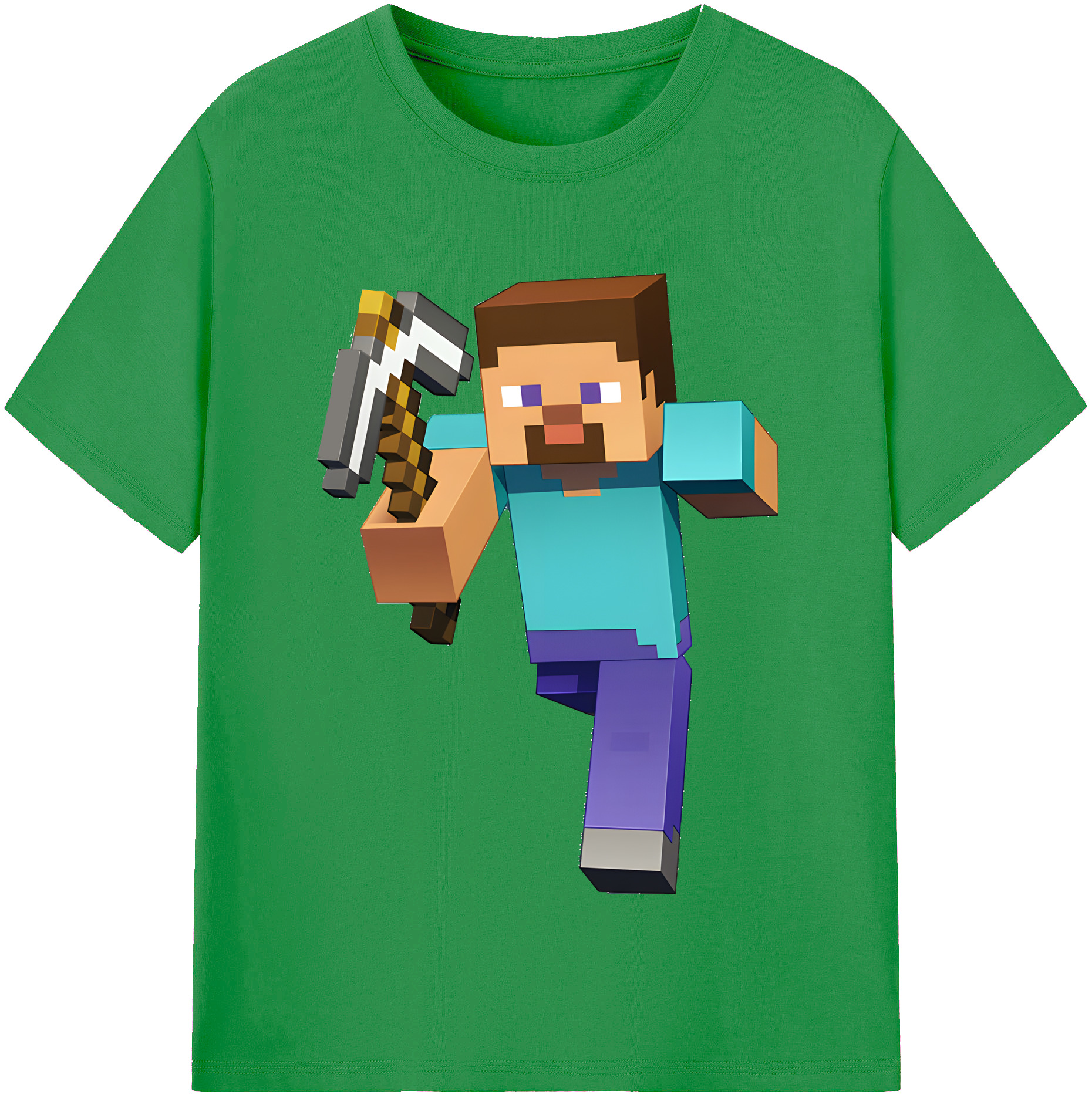 （画像用） マインクラフト ブロックの世界 Minecraft MC Block world レディースカジュアルプリントTシャツ（綿100％）
