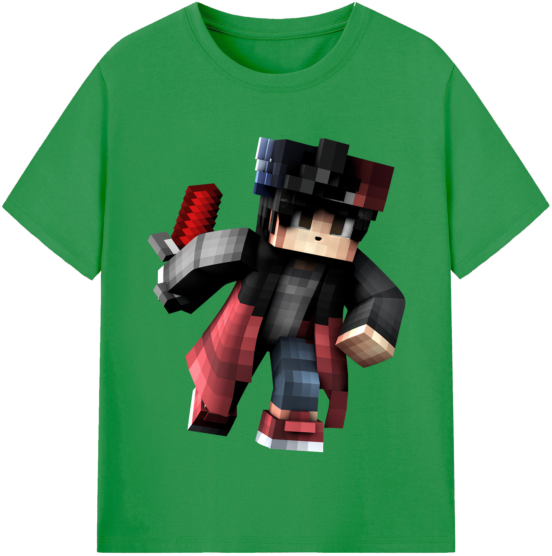 （画像用） マインクラフト ブロックの世界 Minecraft MC Block world レディースカジュアルプリントTシャツ（綿100％）