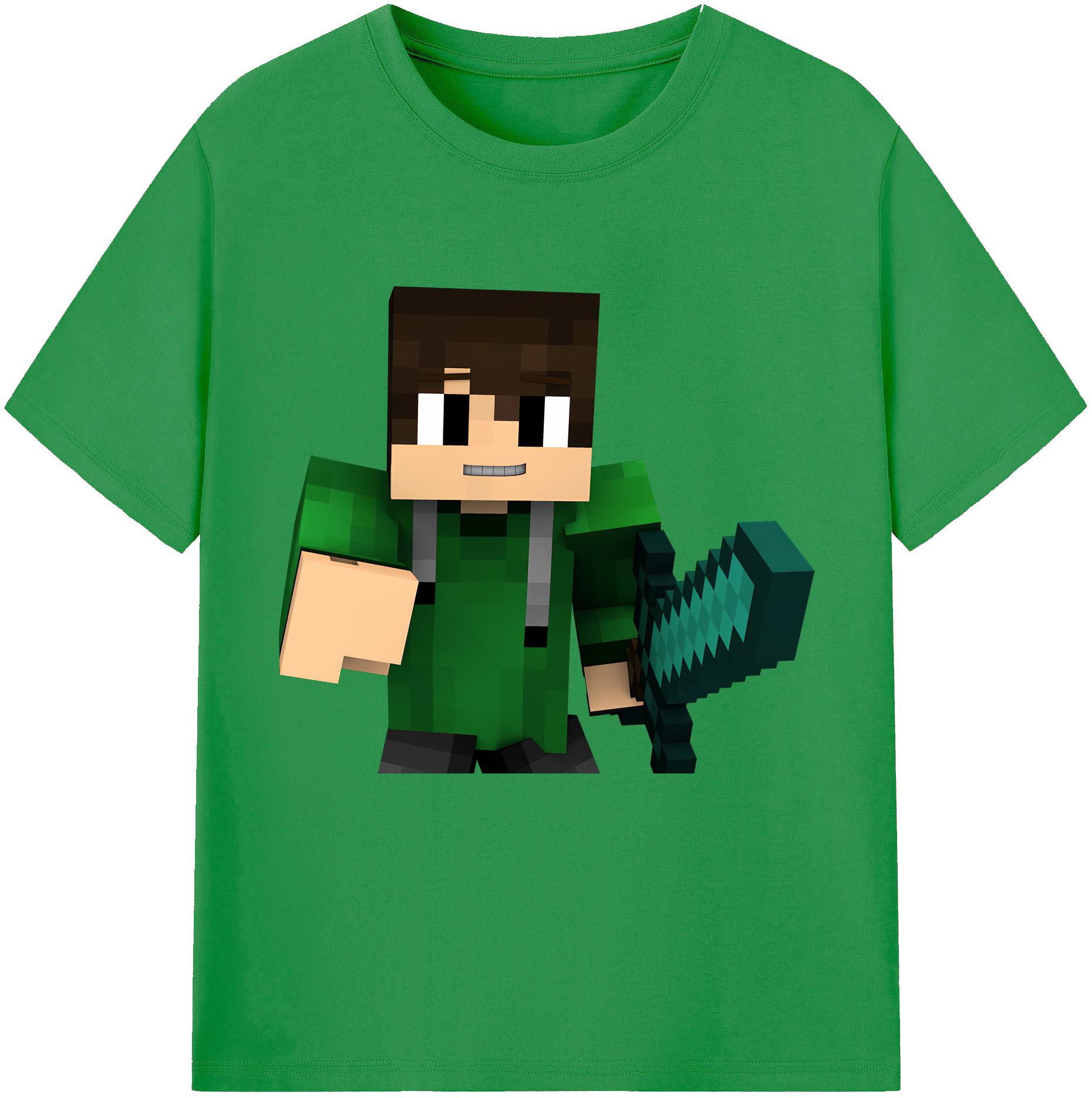 （画像用） マインクラフト ブロックの世界 Minecraft MC Block world レディースカジュアルプリントTシャツ（綿100％）
