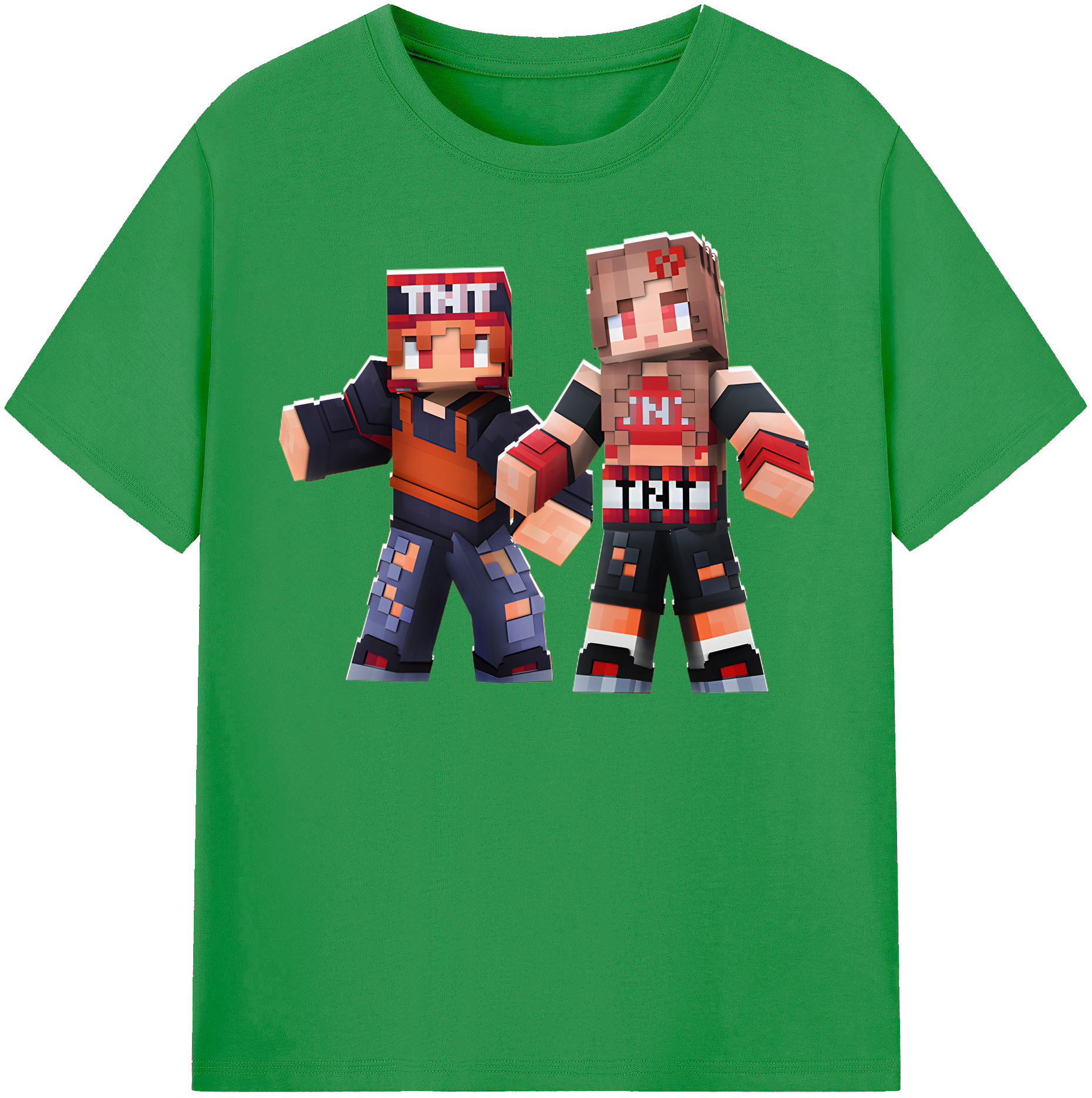 （画像用） マインクラフト ブロックの世界 Minecraft MC Block world レディースカジュアルプリントTシャツ（綿100％）