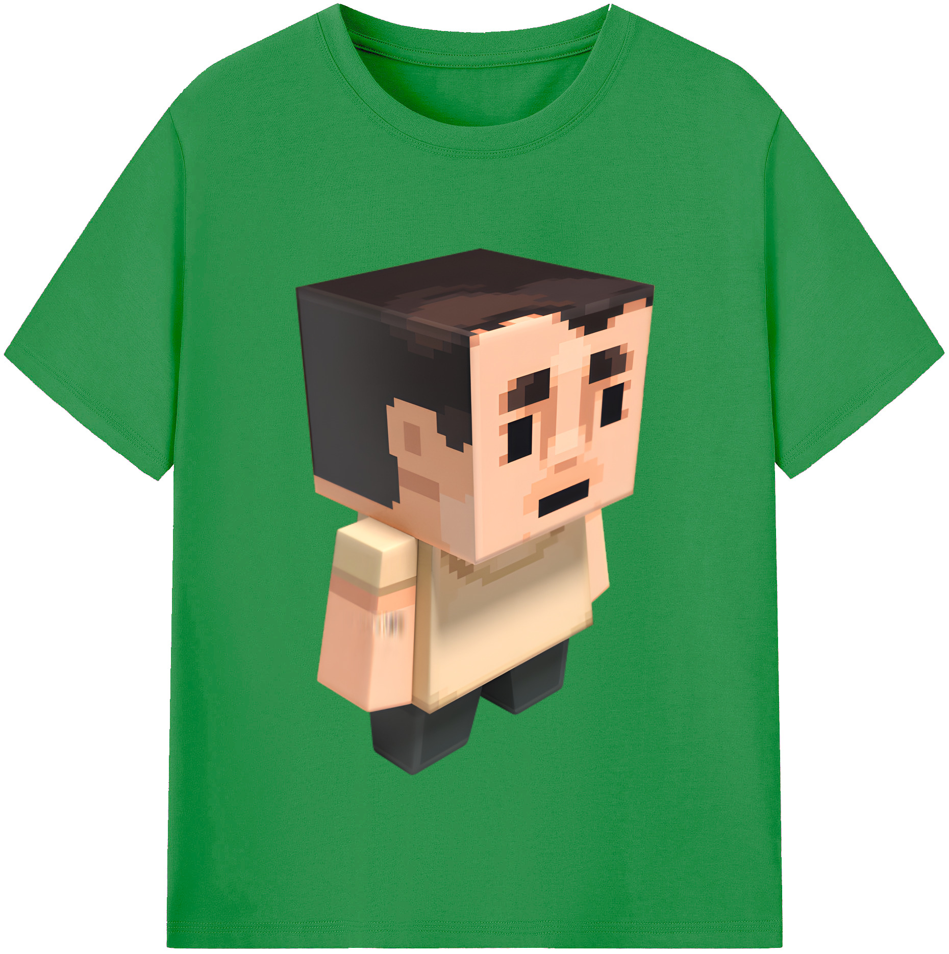 （画像用） マインクラフト ブロックの世界 Minecraft MC Block world レディースカジュアルプリントTシャツ（綿100％）