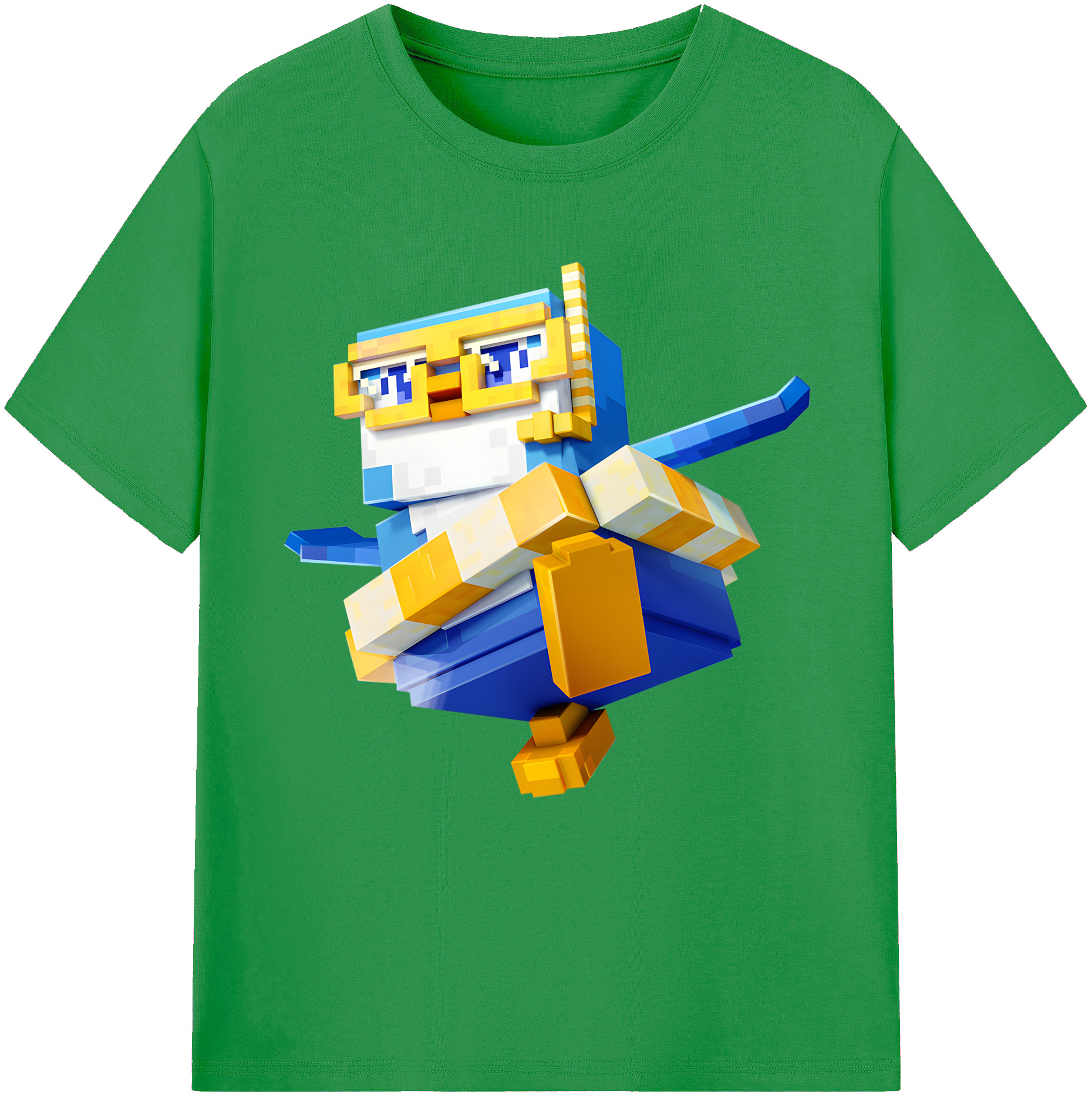 （画像用） マインクラフト ブロックの世界 Minecraft MC Block world レディースカジュアルプリントTシャツ（綿100％）