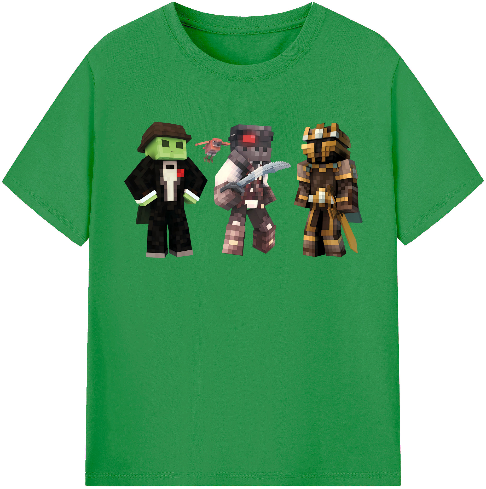 （画像用） マインクラフト ブロックの世界 Minecraft MC Block world レディースカジュアルプリントTシャツ（綿100％）