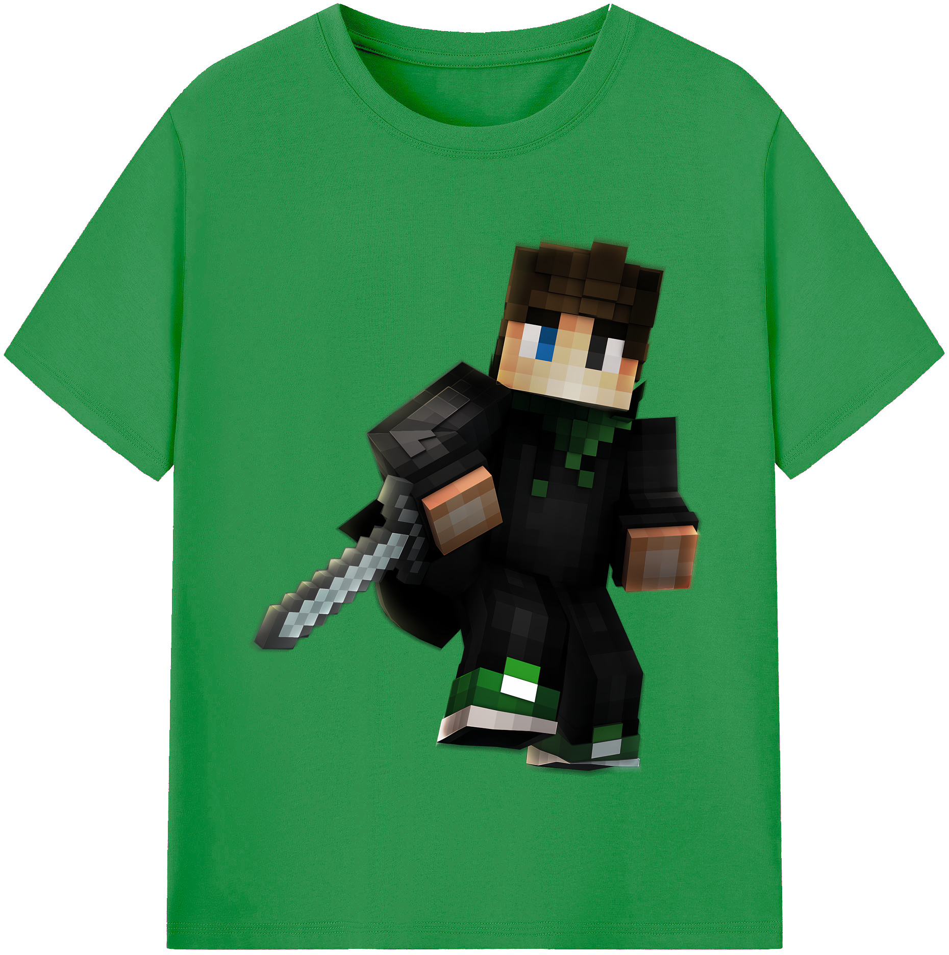 （画像用） マインクラフト ブロックの世界 Minecraft MC Block world レディースカジュアルプリントTシャツ（綿100％）
