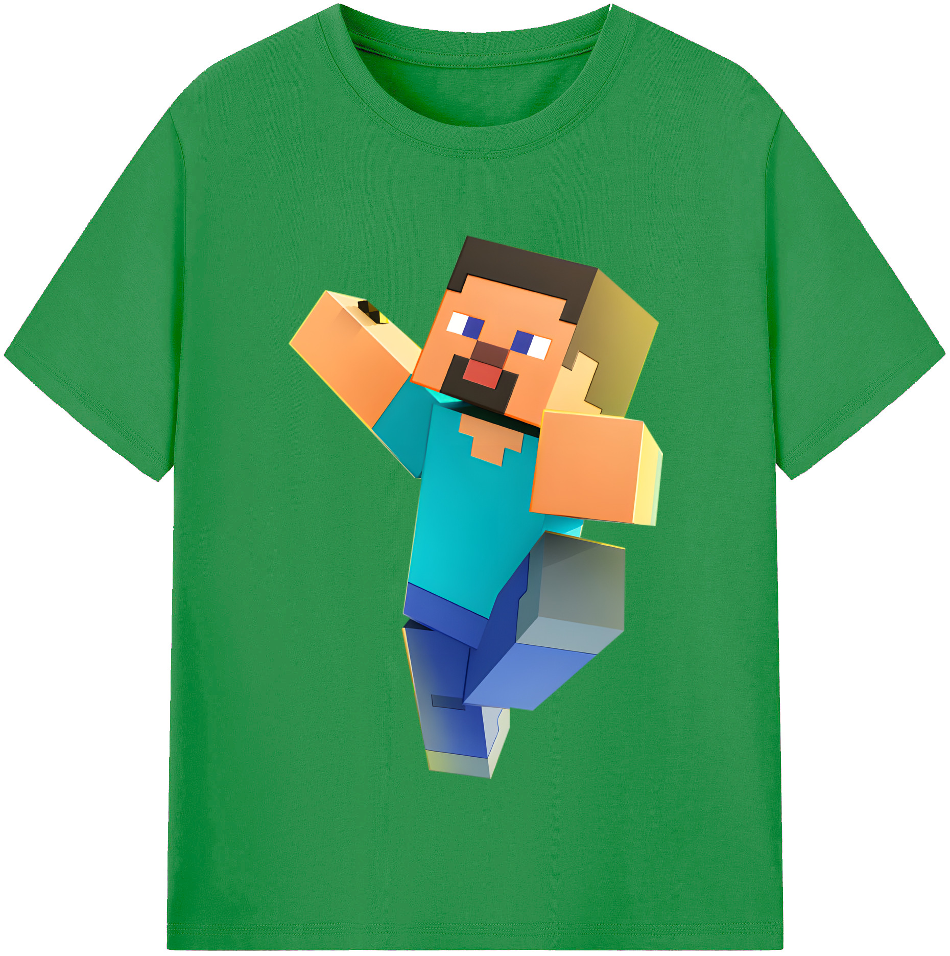 （画像用） マインクラフト ブロックの世界 Minecraft MC Block world レディースカジュアルプリントTシャツ（綿100％）