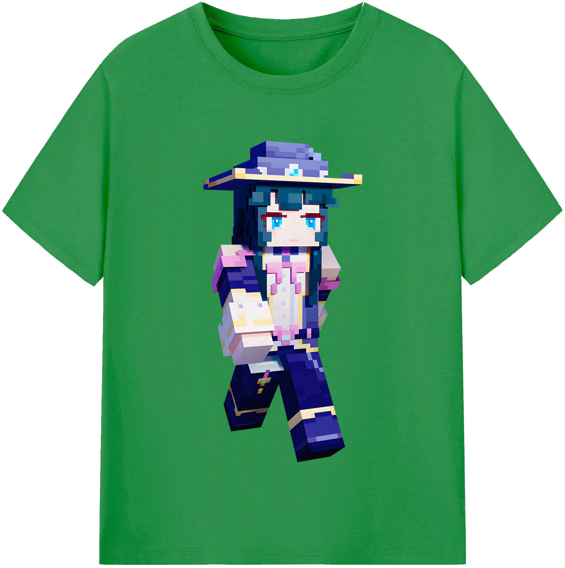 （画像用） マインクラフト ブロックの世界 Minecraft MC Block world レディースカジュアルプリントTシャツ（綿100％）