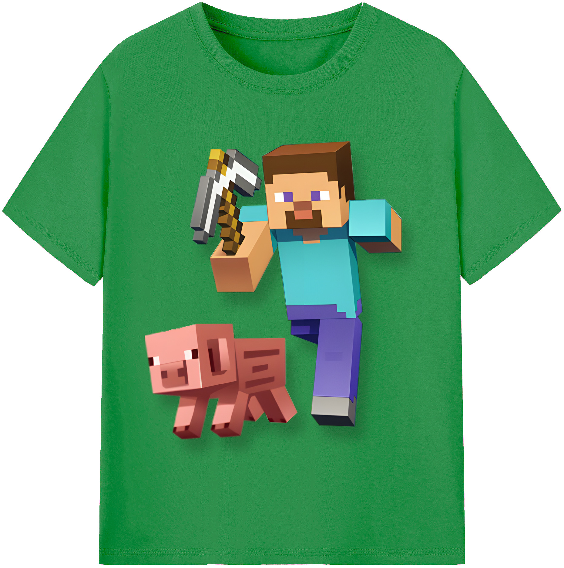 （画像用） マインクラフト ブロックの世界 Minecraft MC Block world レディースカジュアルプリントTシャツ（綿100％）