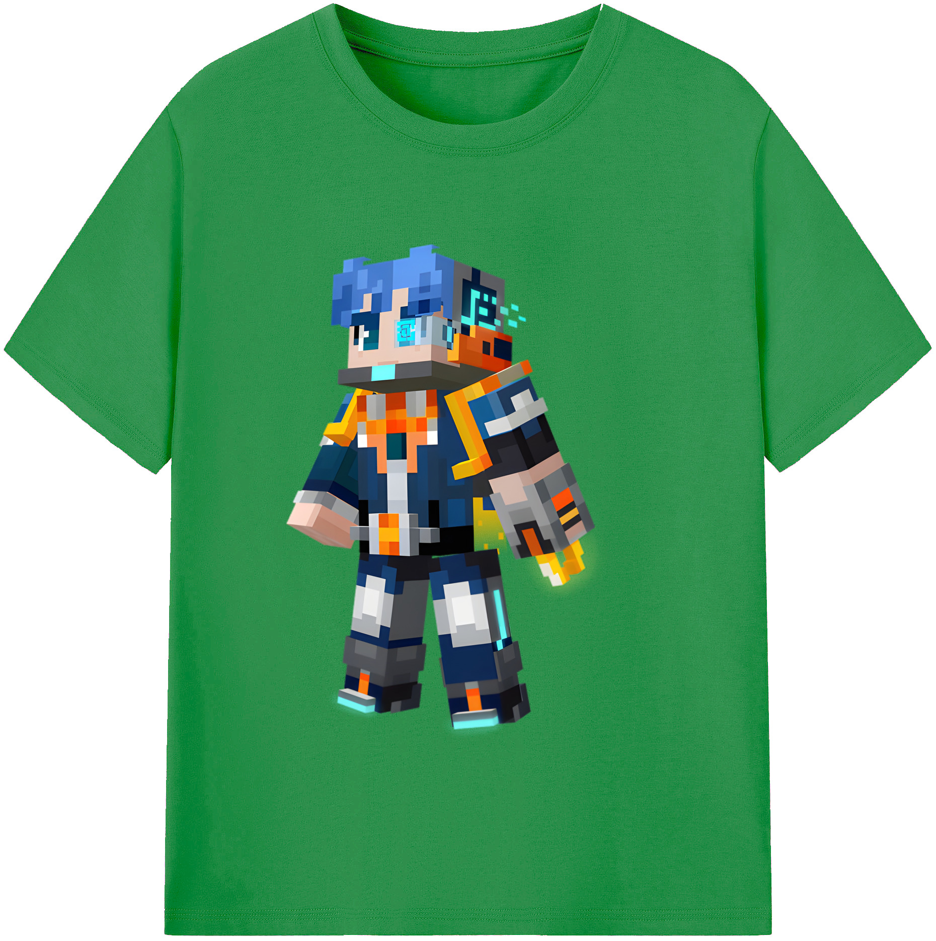 （画像用） マインクラフト ブロックの世界 Minecraft MC Block world レディースカジュアルプリントTシャツ（綿100％）