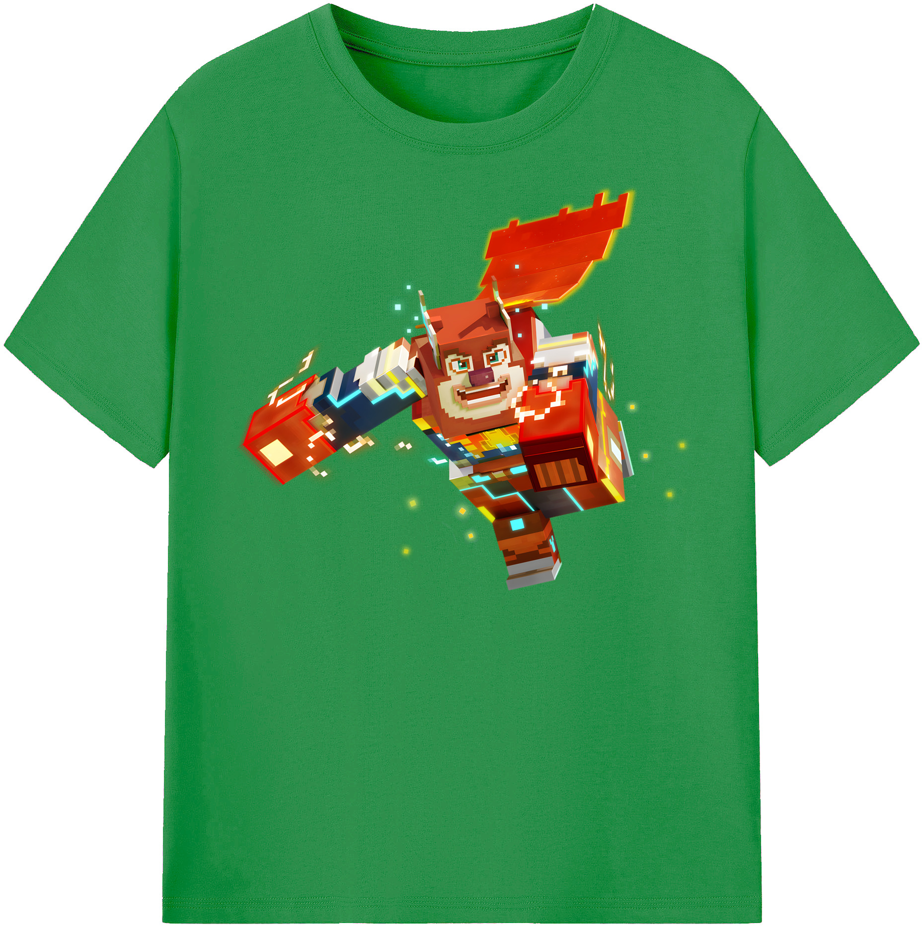 （画像用） マインクラフト ブロックの世界 Minecraft MC Block world レディースカジュアルプリントTシャツ（綿100％）