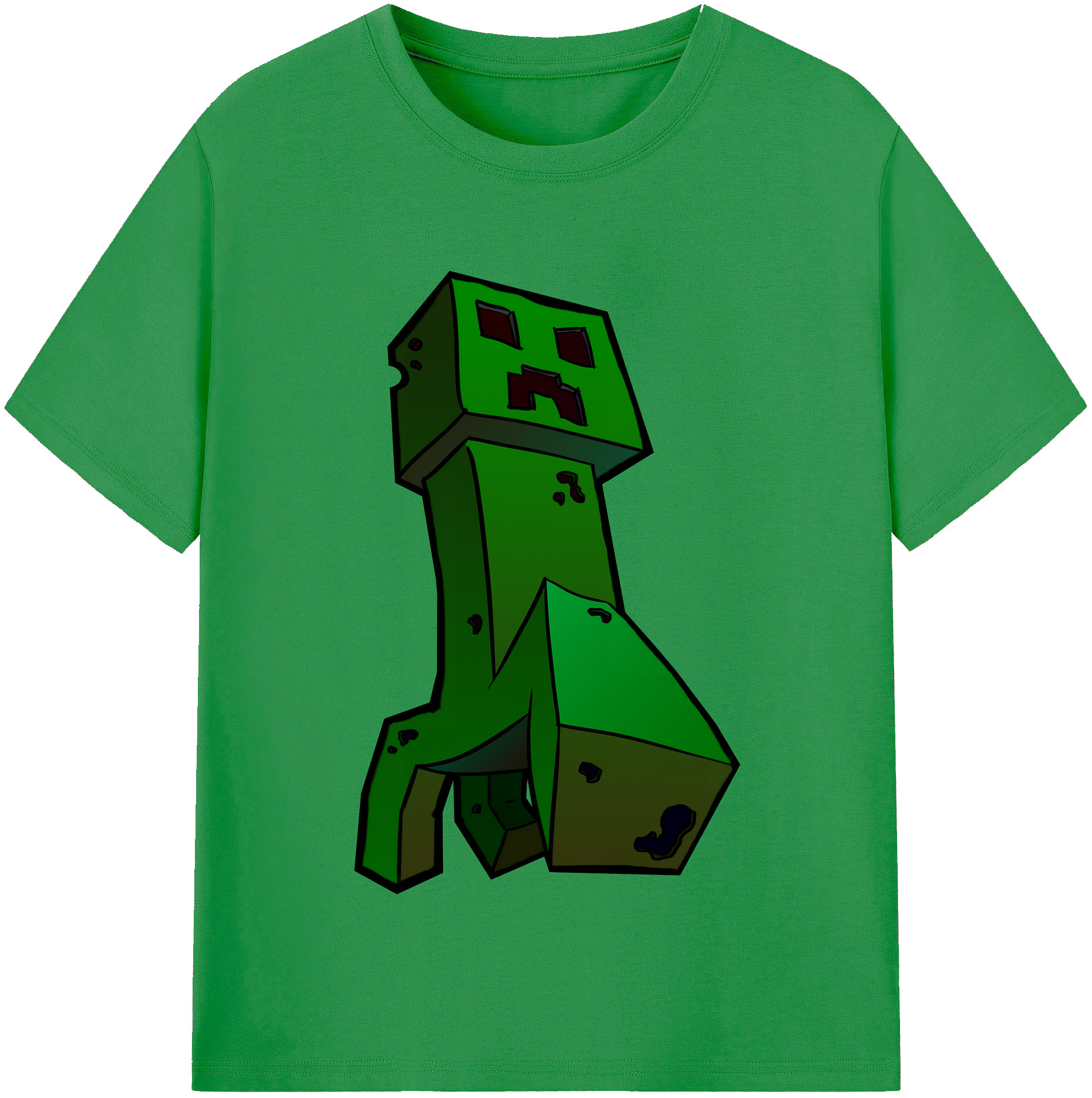 （画像用） マインクラフト ブロックの世界 Minecraft MC Block world レディースカジュアルプリントTシャツ（綿100％）