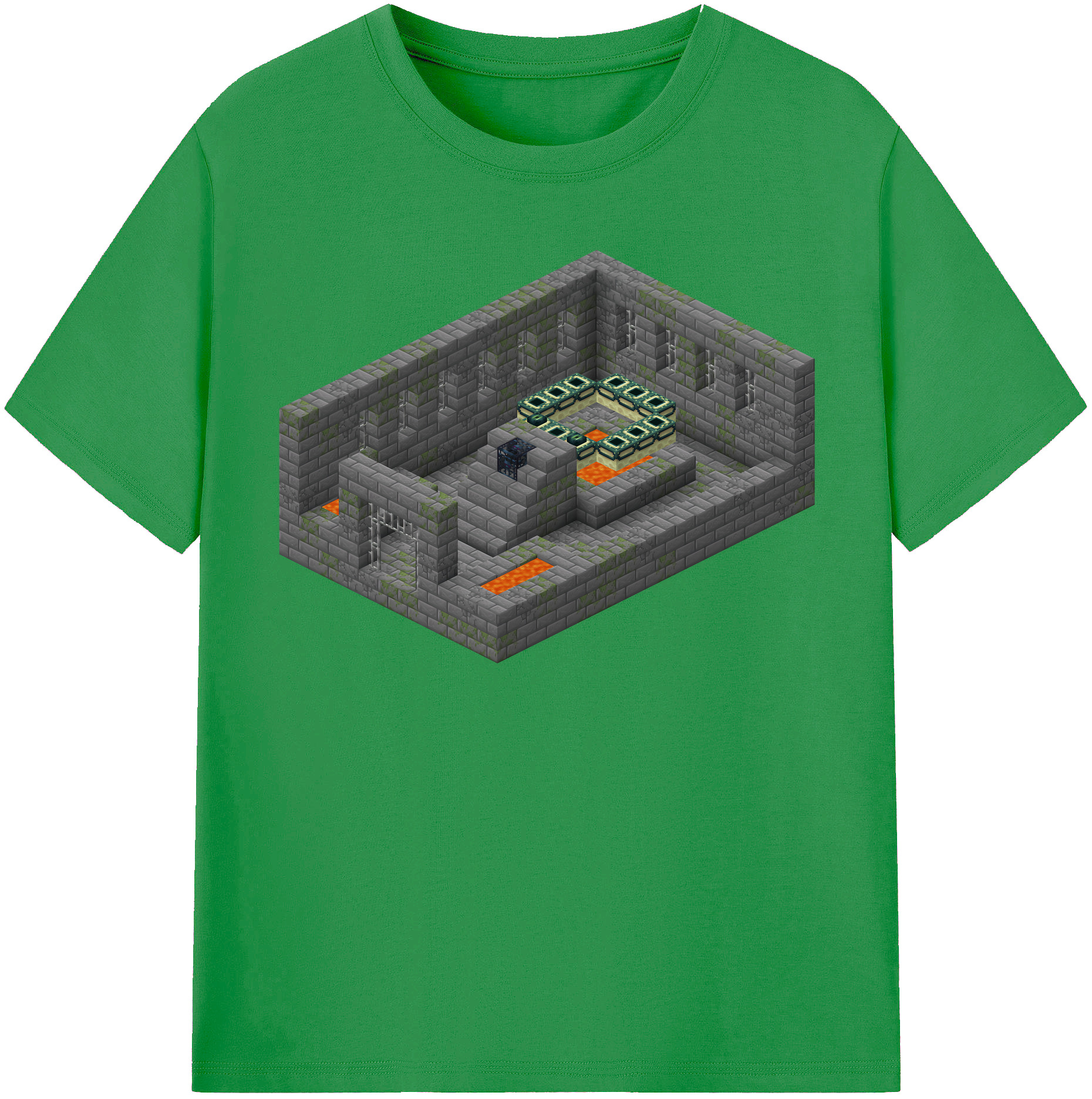 （画像用） マインクラフト ブロックの世界 Minecraft MC Block world レディースカジュアルプリントTシャツ（綿100％）