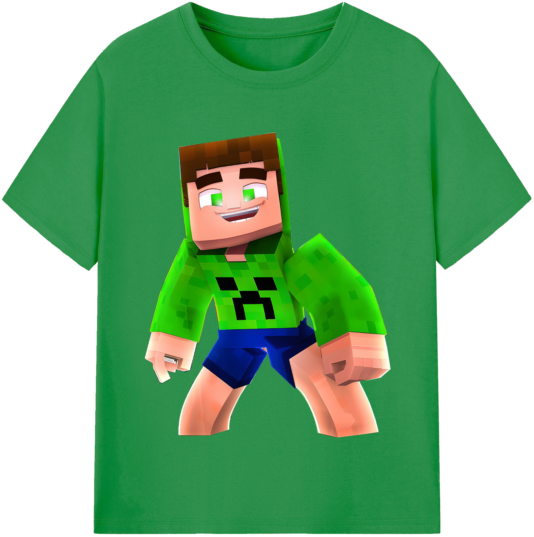 （画像用） マインクラフト ブロックの世界 Minecraft MC Block world レディースカジュアルプリントTシャツ（綿100％）