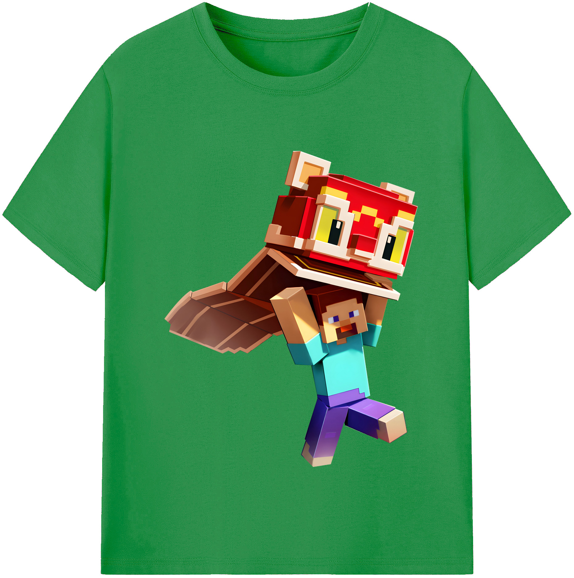 （画像用） マインクラフト ブロックの世界 Minecraft MC Block world レディースカジュアルプリントTシャツ（綿100％）