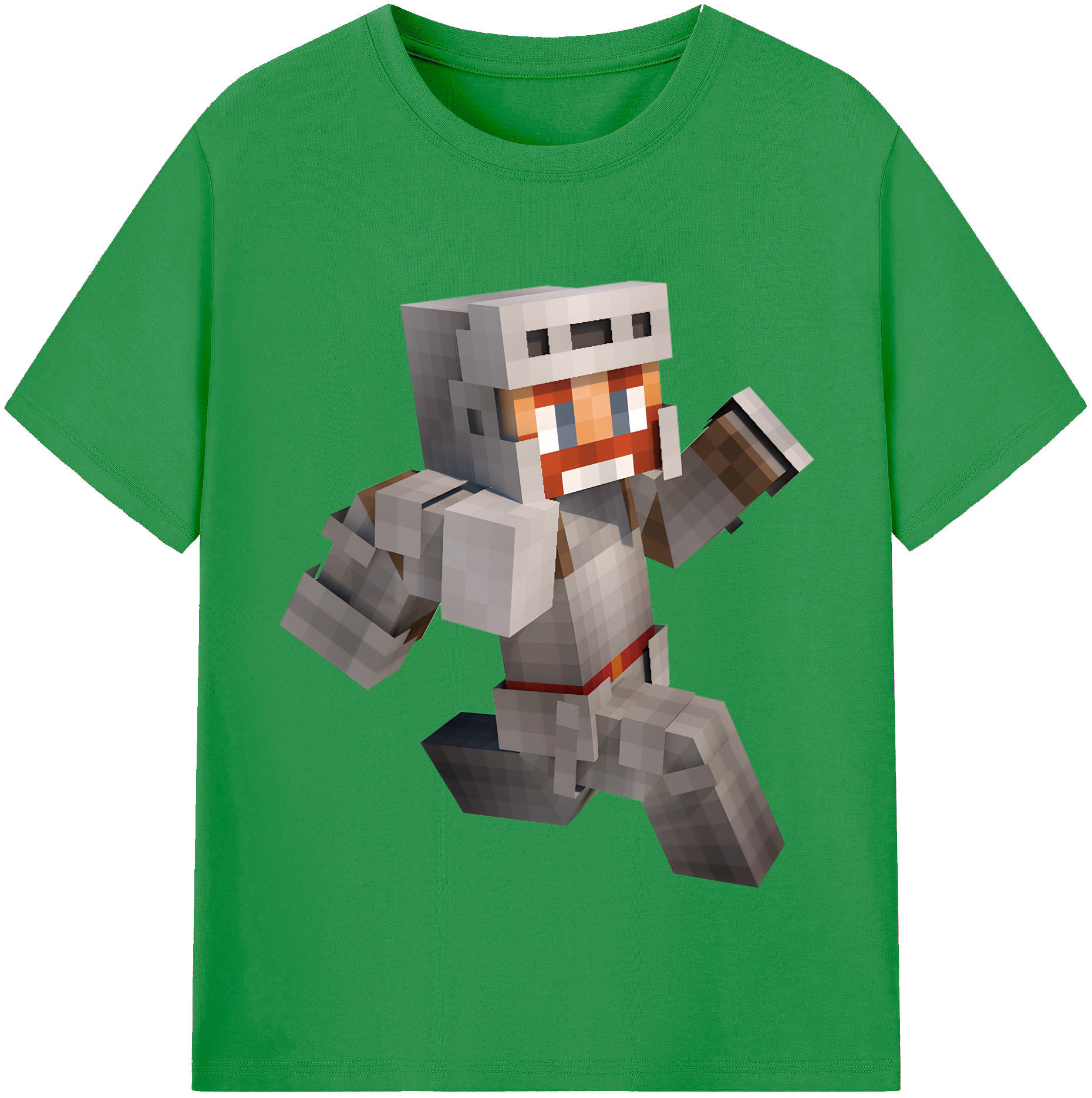 （画像用） マインクラフト ブロックの世界 Minecraft MC Block world レディースカジュアルプリントTシャツ（綿100％）