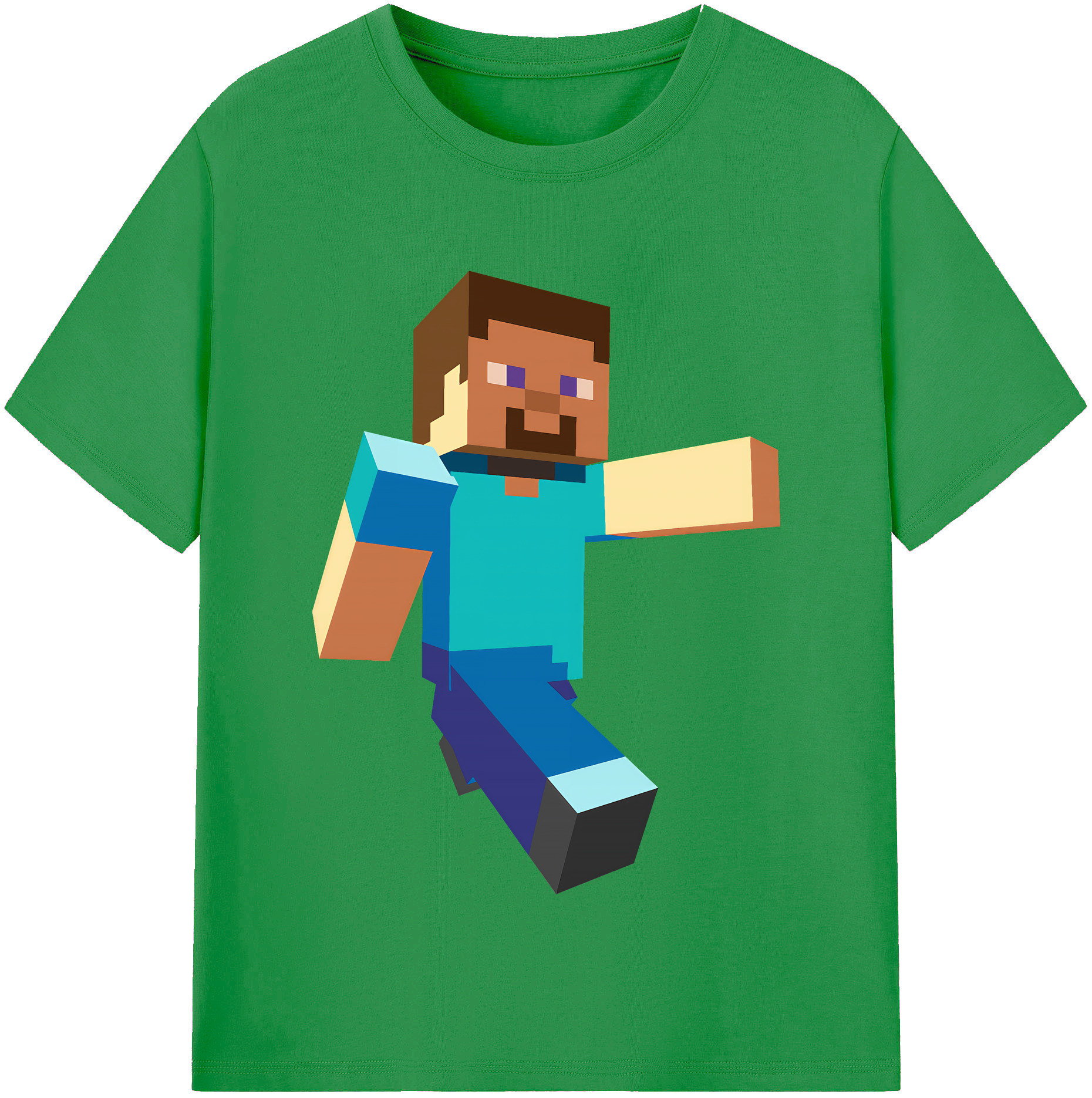 （画像用） マインクラフト ブロックの世界 Minecraft MC Block world レディースカジュアルプリントTシャツ（綿100％）
