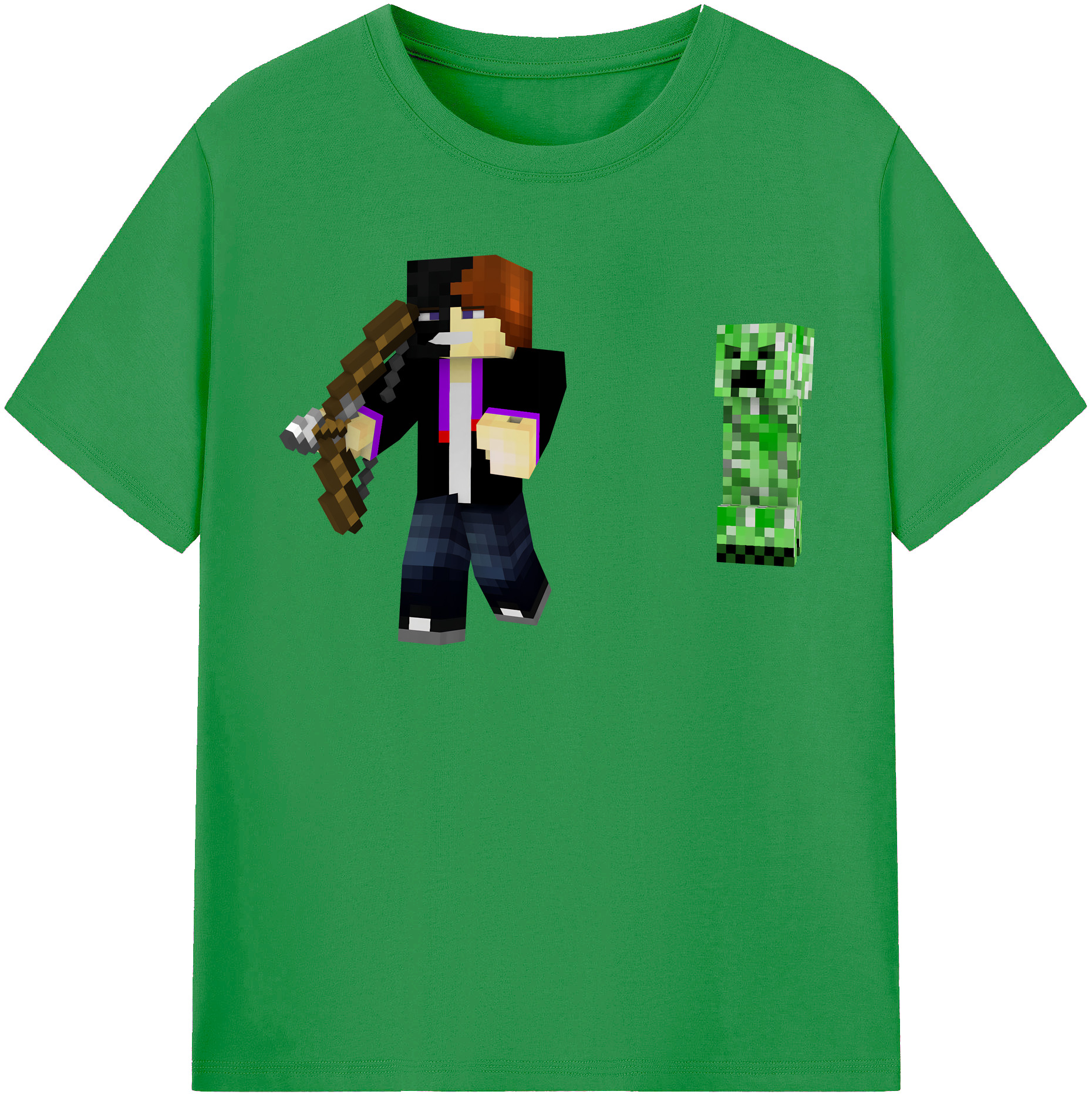 （画像用） マインクラフト ブロックの世界 Minecraft MC Block world レディースカジュアルプリントTシャツ（綿100％）